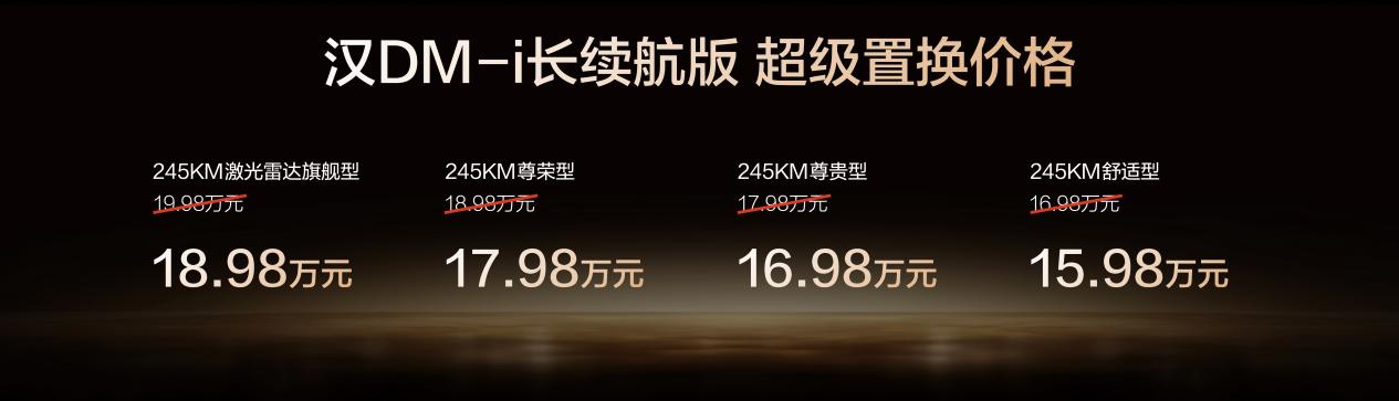 比亚迪汉长续航版携六大升级上市，补贴后售价15.98万～20.58万元
