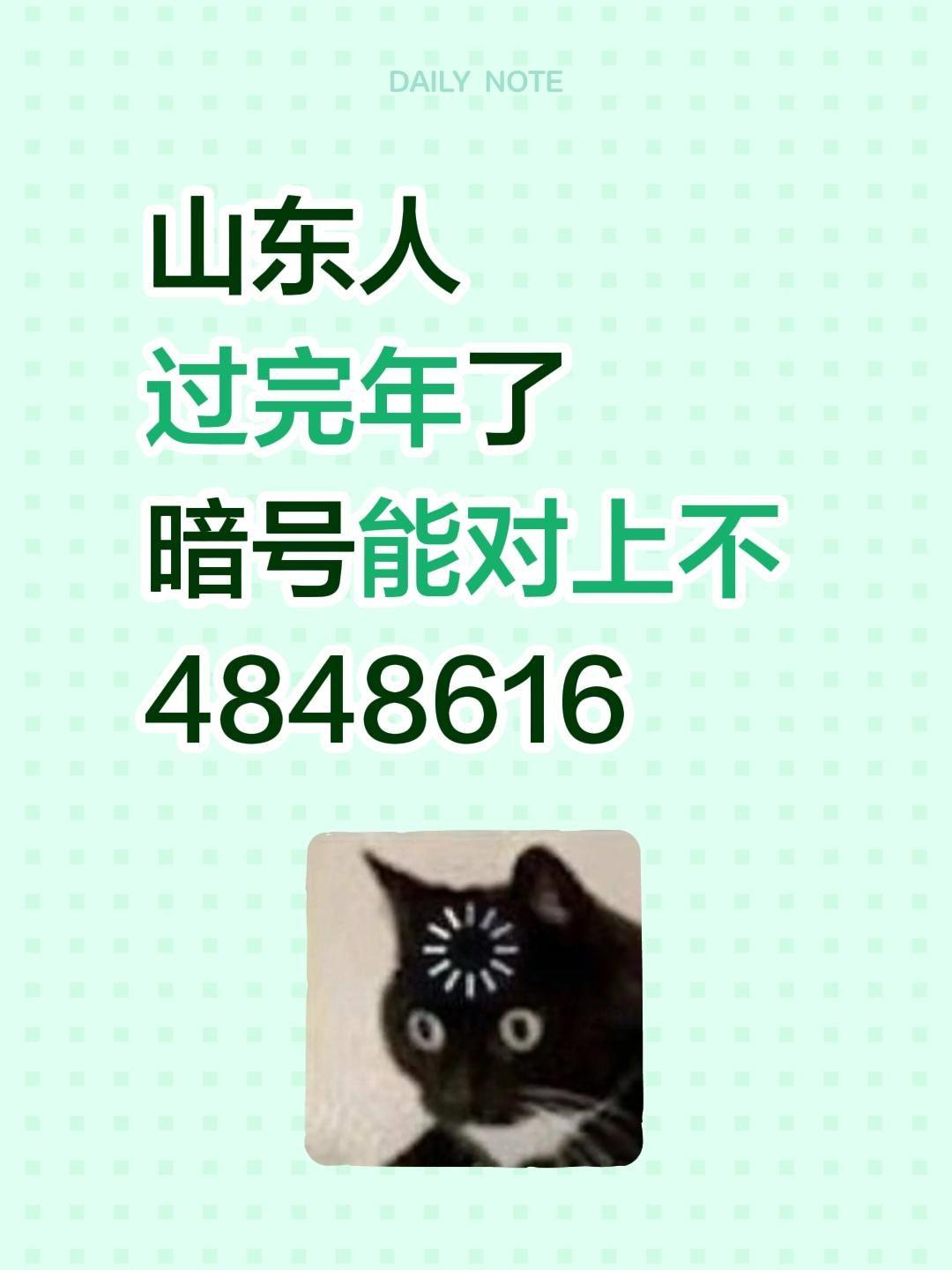 山东人 过完年了 暗号能对上不 4848616