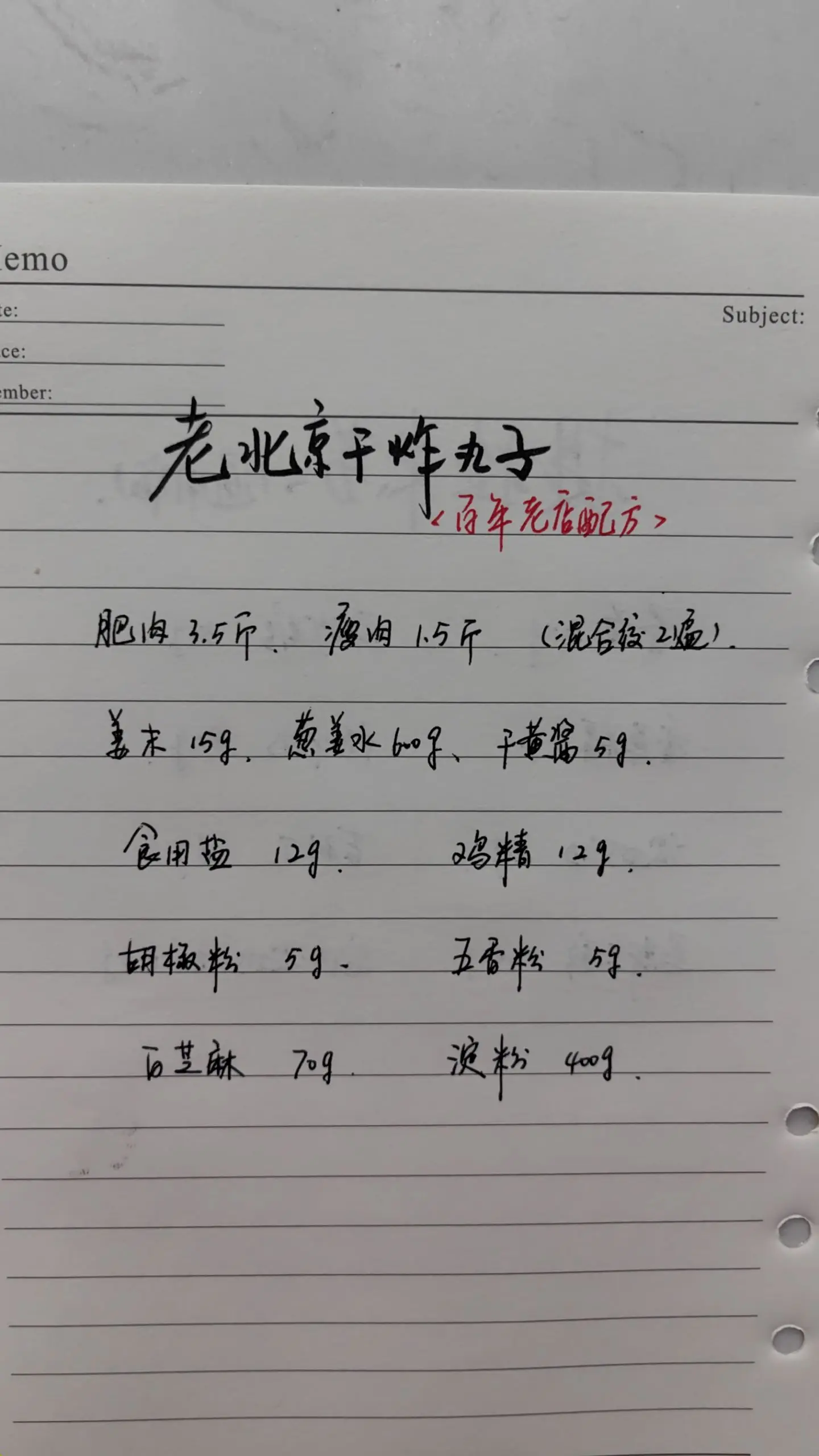 老北京干炸丸子，百年老店的配方。这款配方明白人一看就知道厉害了，拿去自...