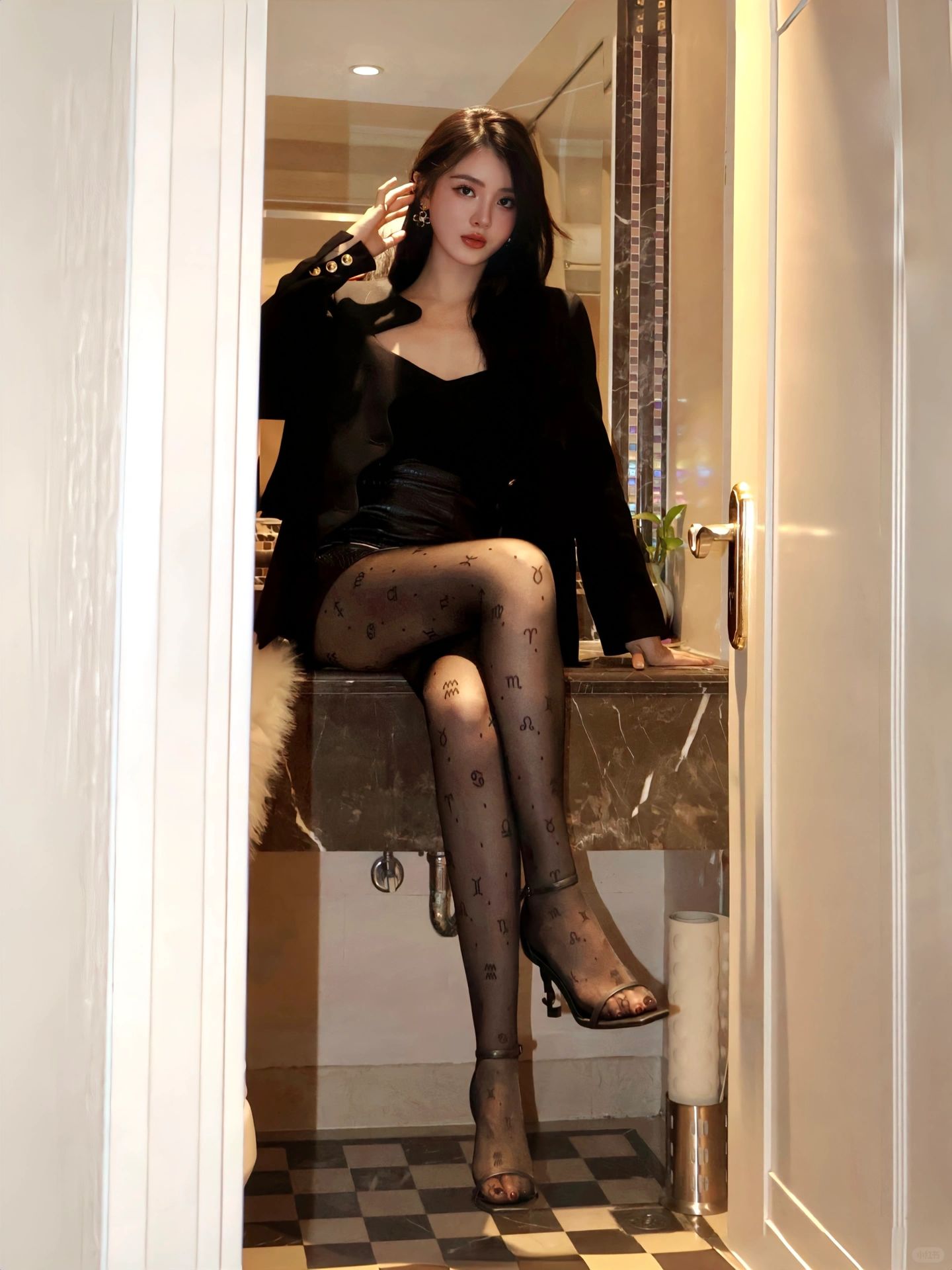 杨幂同款黑丝|把星河穿腿上👠