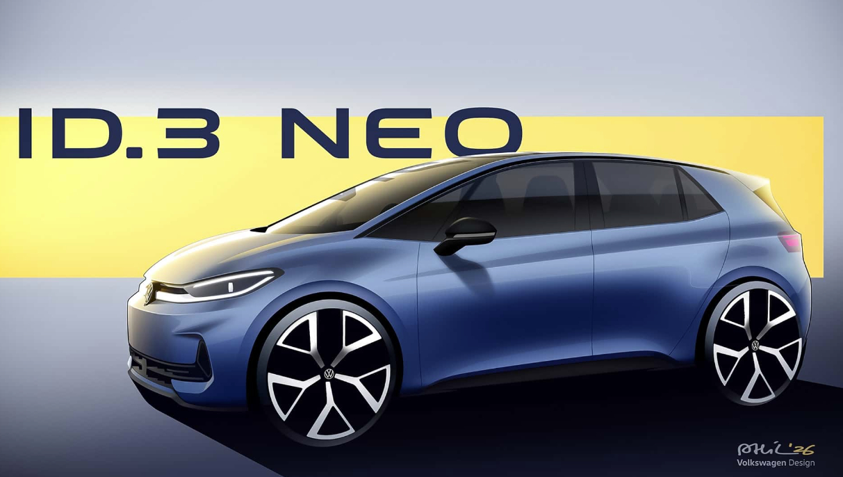 全球动向，中国暂未官宣：大众ID.3将改名ID.3 Neo，增加外放电+物理按键