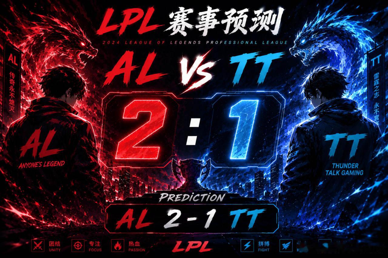 JDGBLGTESLPL预测 8月1日 ：AL对战TT这场比赛个人觉得AL全局胜