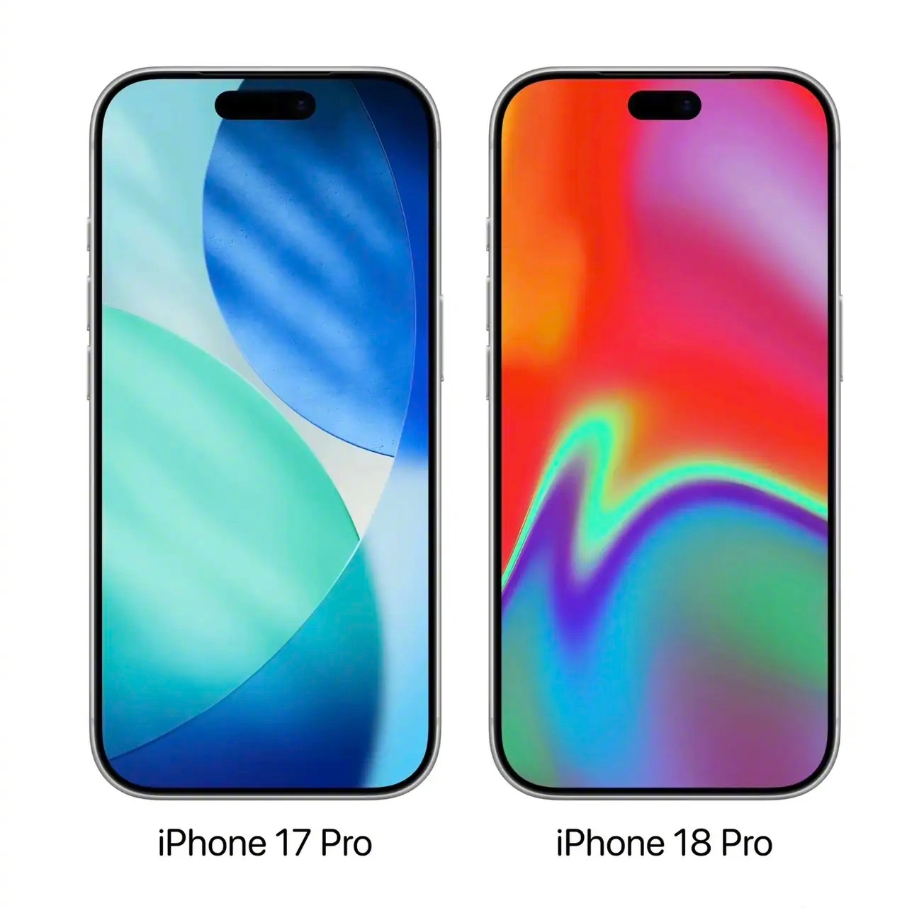 iPhone 17 Pro对比iPhone 18 Pro，灵动岛面积真的缩小了，