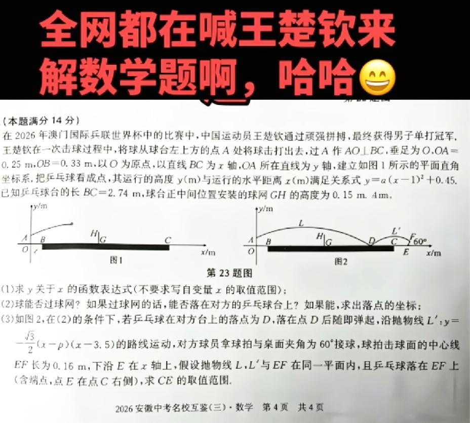 王楚钦这下可有的忙活了，
数学题还没有算完，
语文又来了，
主打一个不偏科。
