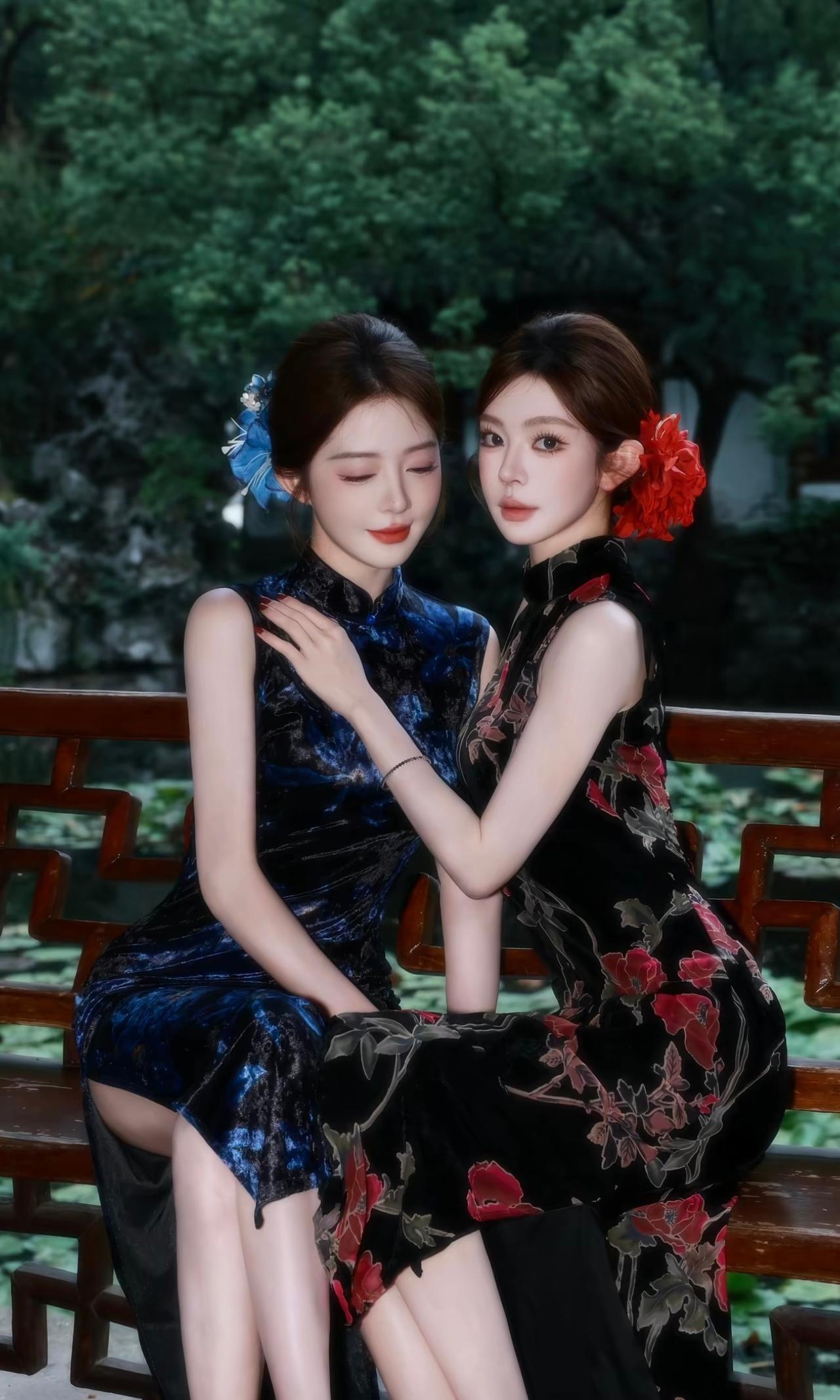 旗袍姐妹花，美若天仙！