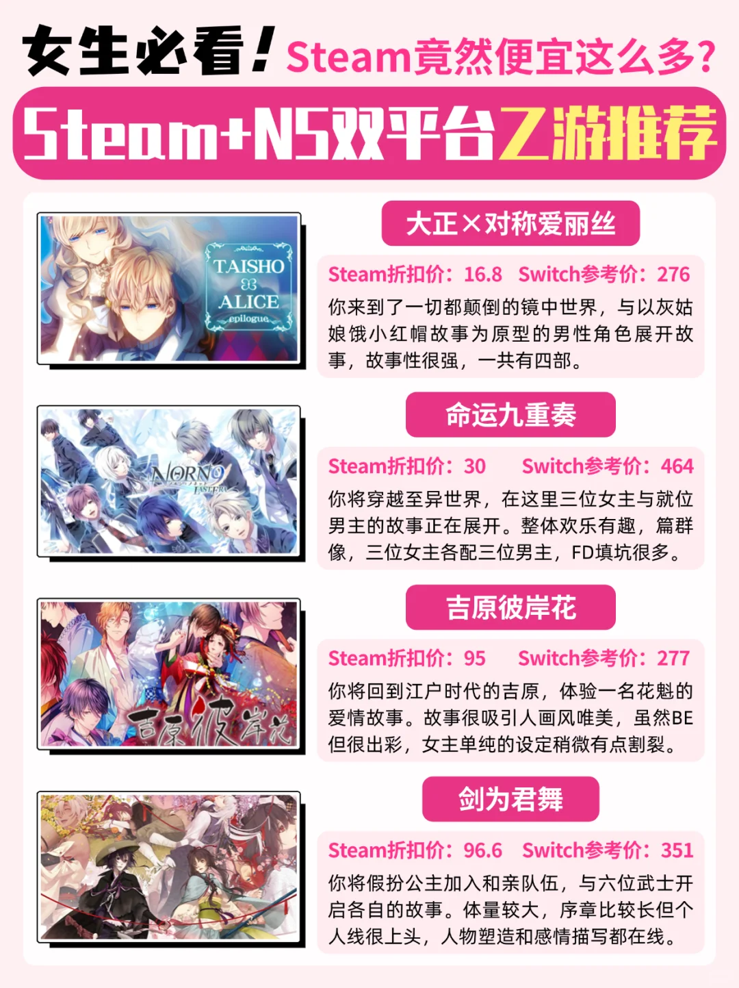 Steam+NS双平台乙游推荐‼️Steam太便宜了❗