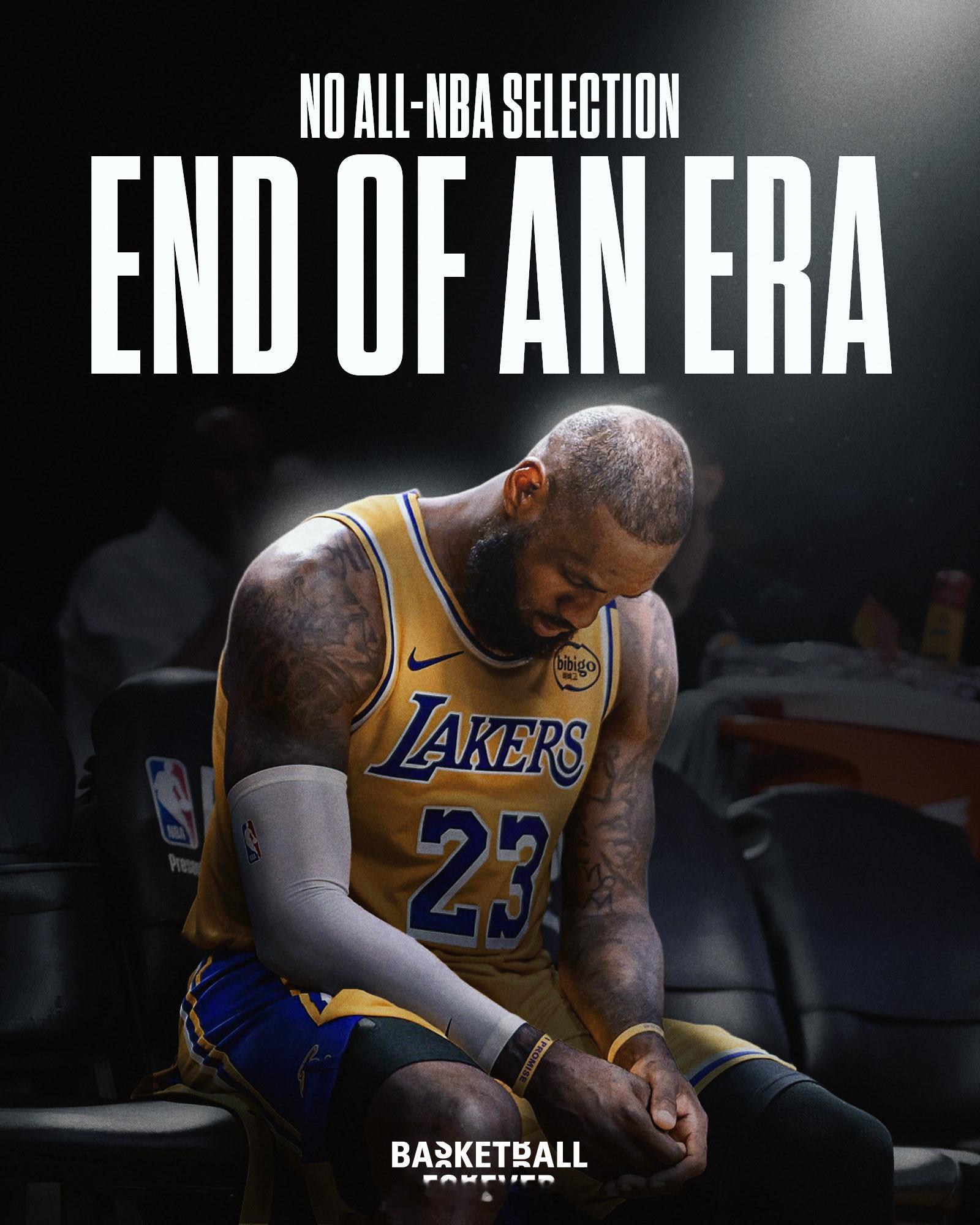 NBA最佳阵容 詹姆斯21年来首次无缘最佳阵容21年来首次，勒布朗·詹姆斯在41