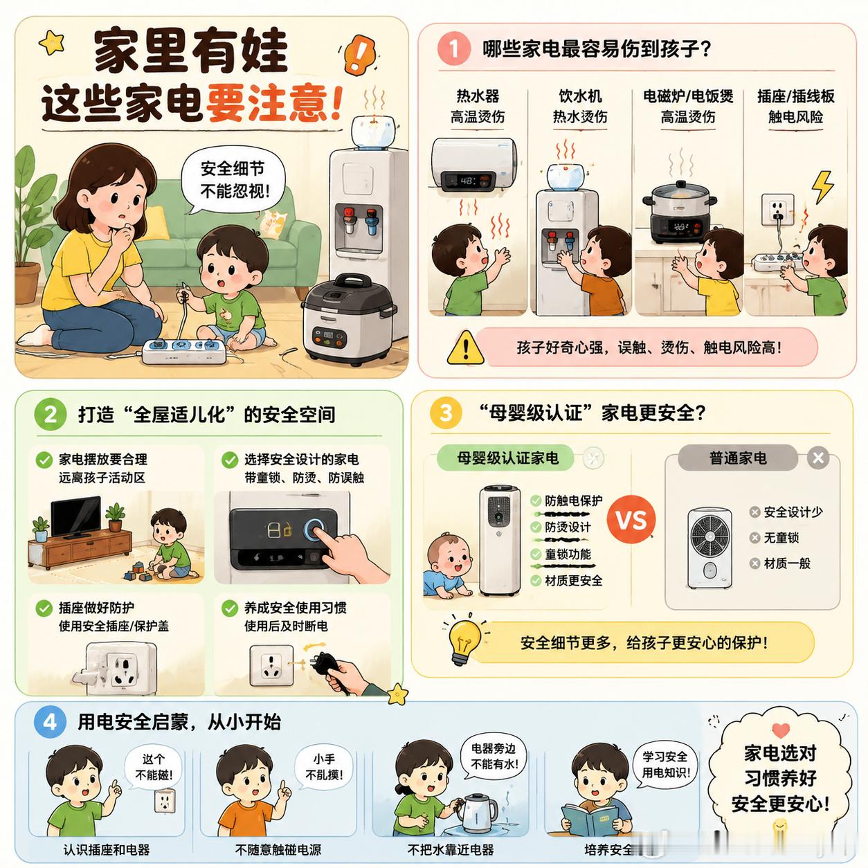 家里有娃哪些家电最危险有娃以后才发现，家里的很多东西都需要重新检查一遍。以前买家