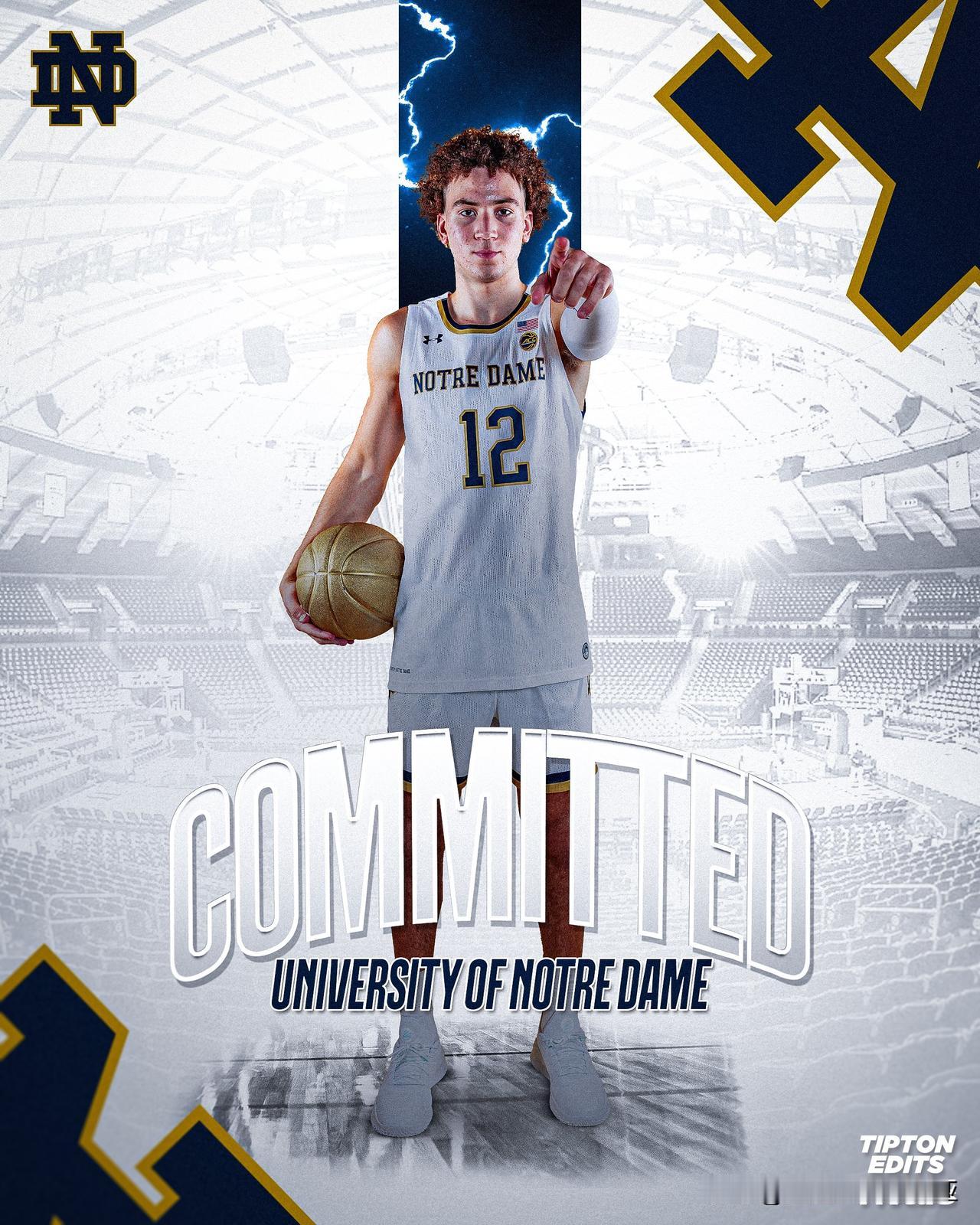 后卫Nick Shrewsberry宣布承诺NCAA男篮 圣母大学，来自印第安纳