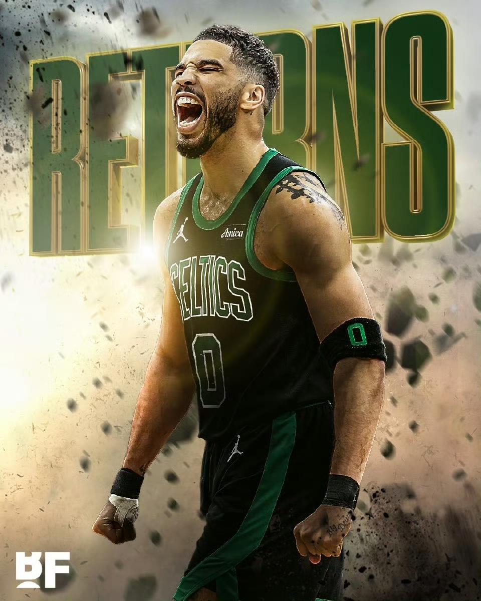 重磅！凯尔特人夺冠概率大幅攀升！
绿军官网发布消息：当家球星塔图姆明日正式复出归