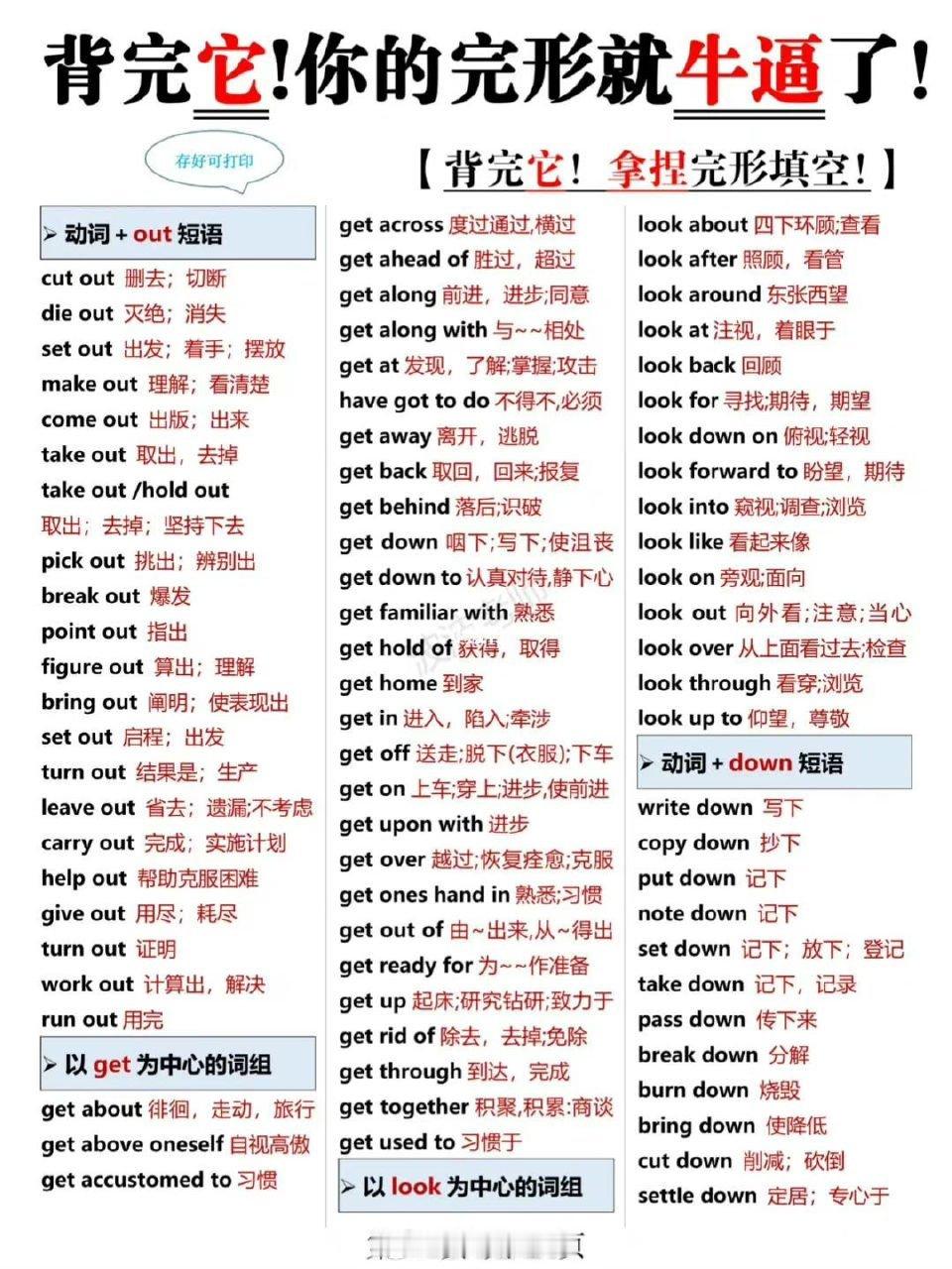 完形天花板！背了这些短语！你英语就牛逼 ​​​