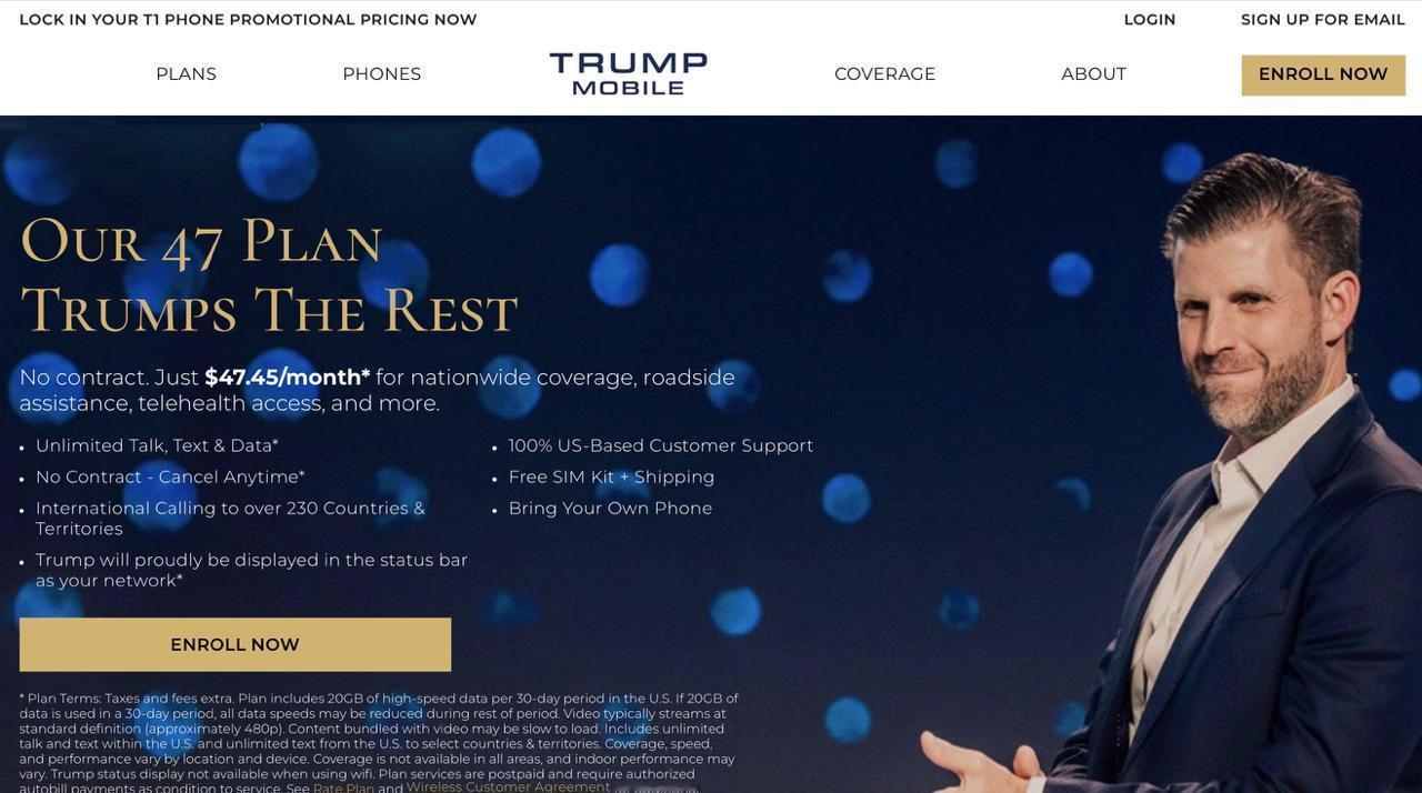 Trump Mobile 官网改版并公开 T1 手机新设计，发售时间仍不明确
