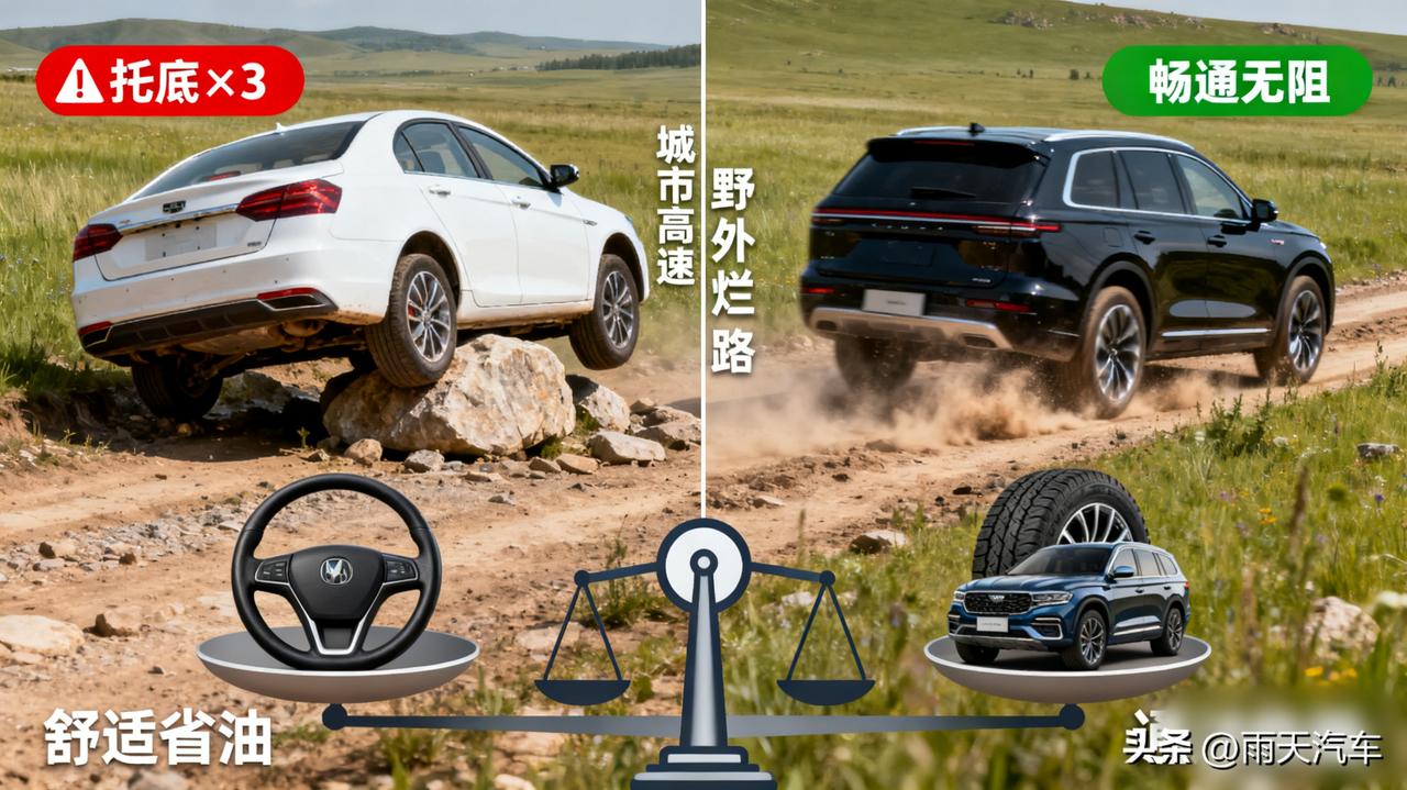 自驾游开SUV和开轿车，体验差距太大了！血泪教训…

上次开轿车去草原玩，遇到烂