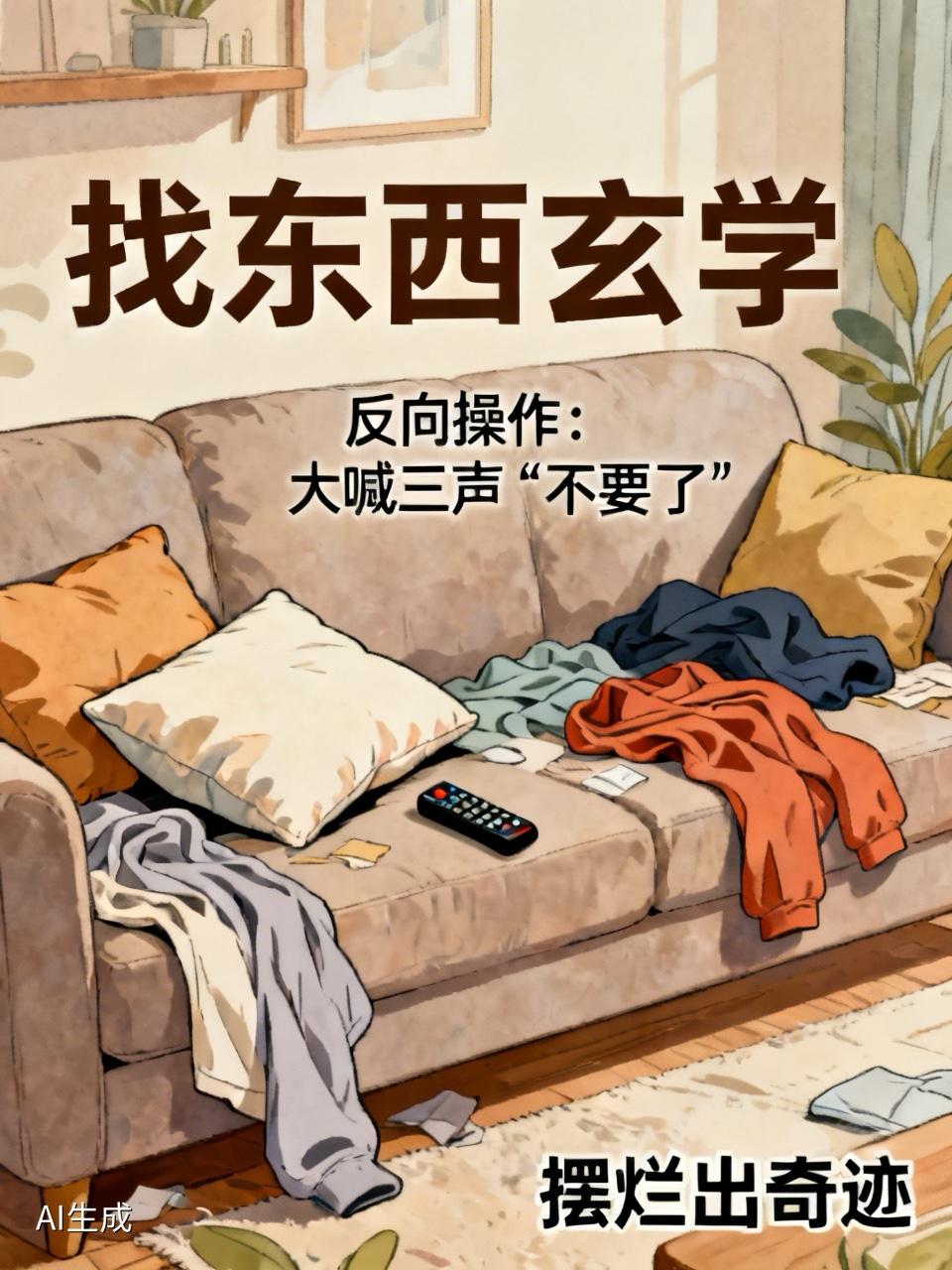 找东西这事儿，玄学程度堪比求雨。你信不信？

你翻箱倒柜掏沙发缝，它稳如泰山；你
