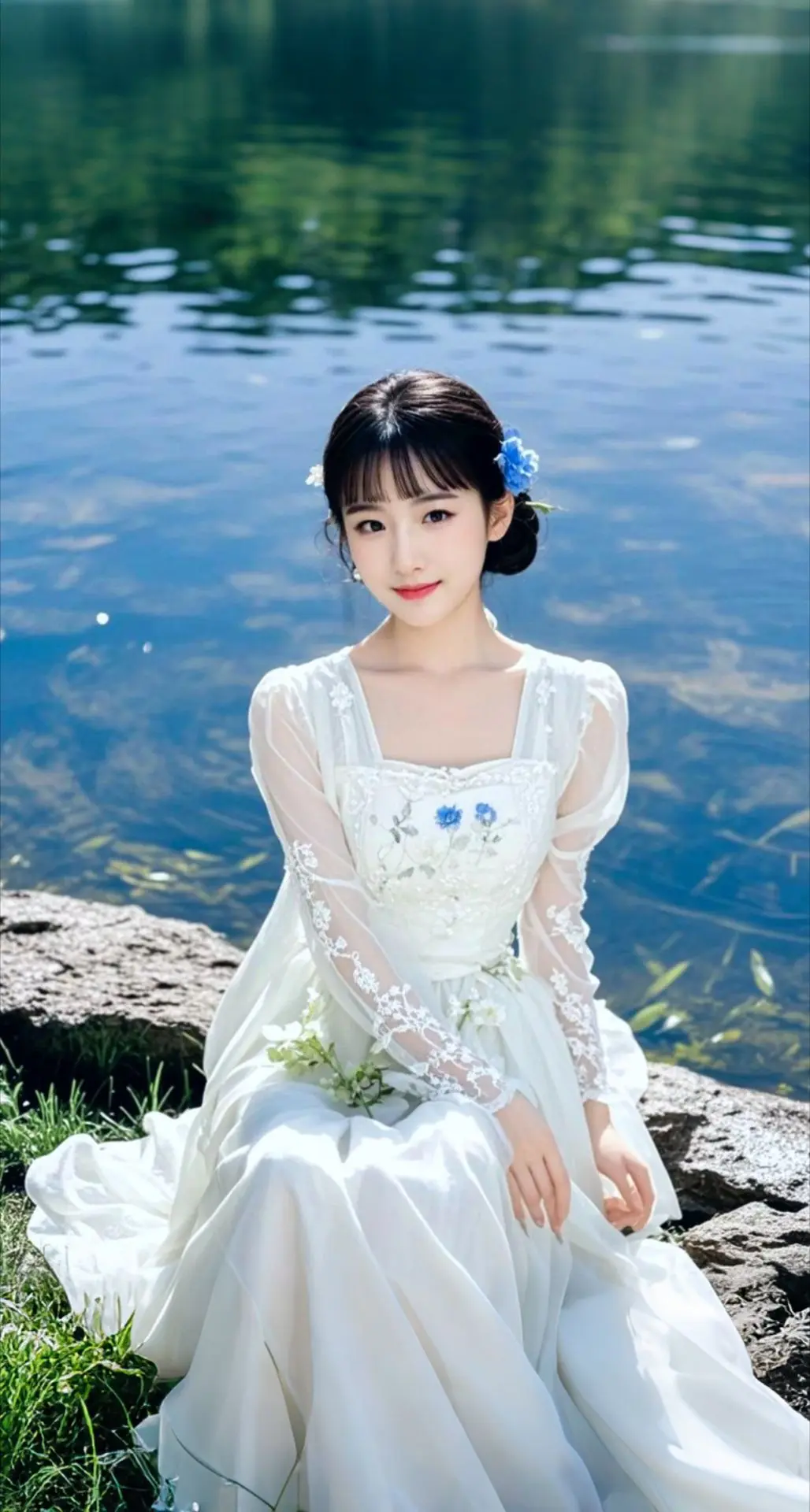 AI扩图 AI湖畔汉服照