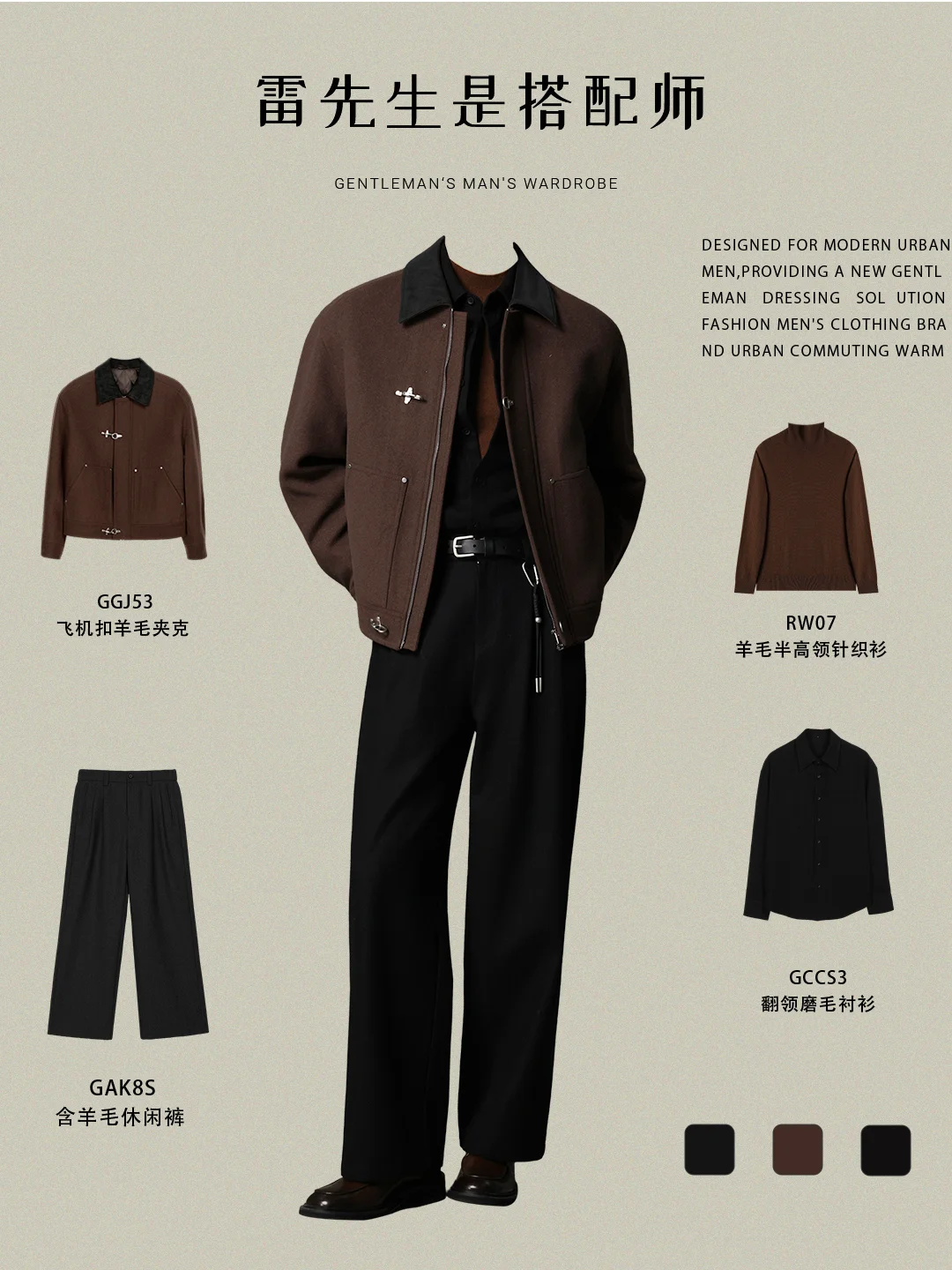 少爷们要的秋冬雅痞复古飞机扣夹克来了~