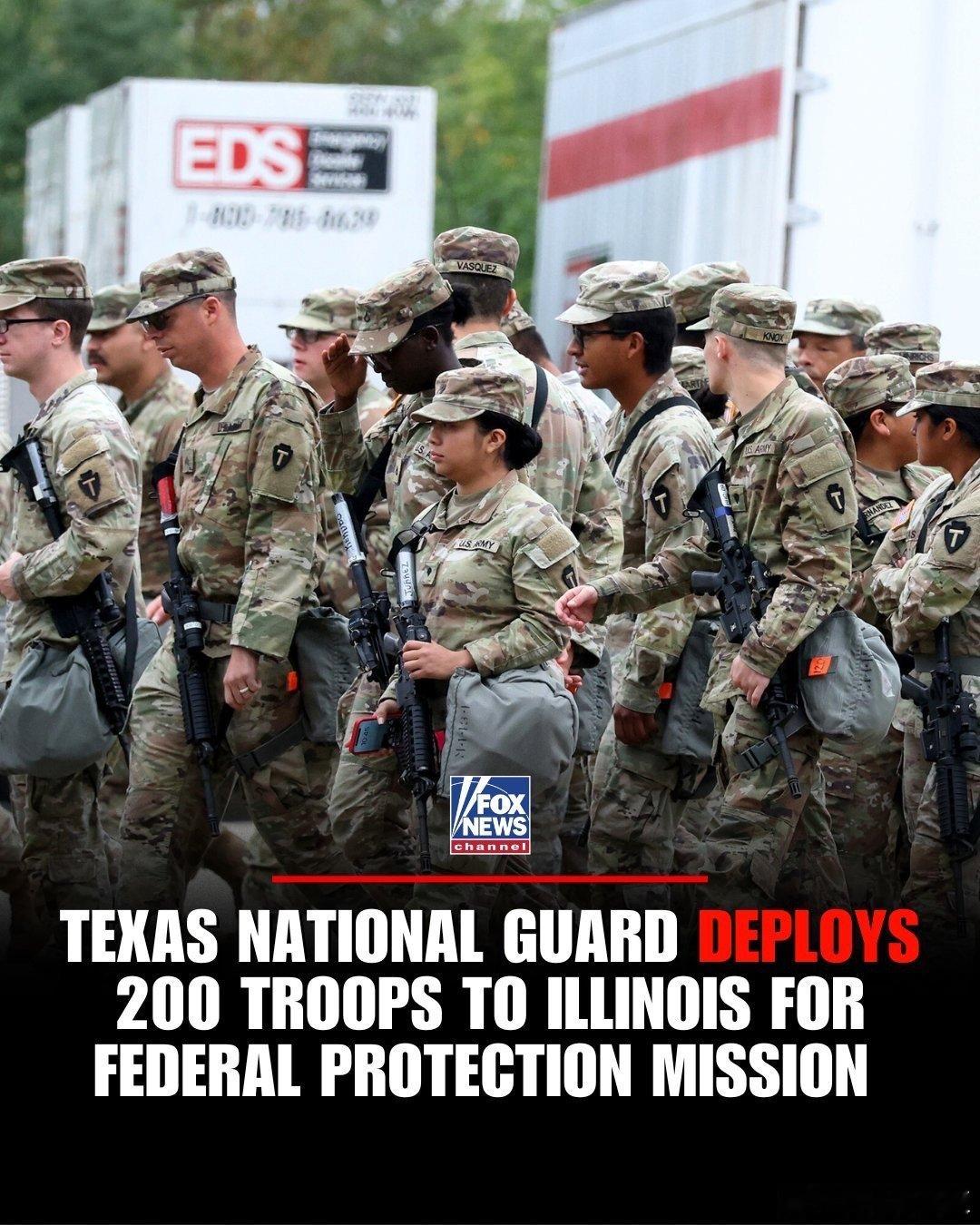 联邦调Texas国民卫队，昨天抵达芝加哥总统在社媒称：伊利诺伊州长、芝加哥市长，