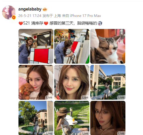 Angelababy清库存Angelababy感冒了 ：521 清库存 感冒的第