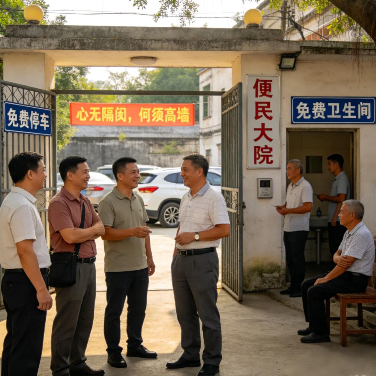 原来真的有不摆架子的便民大院，广东这个小镇太暖心了
 
① 大院大门敞开，过往游