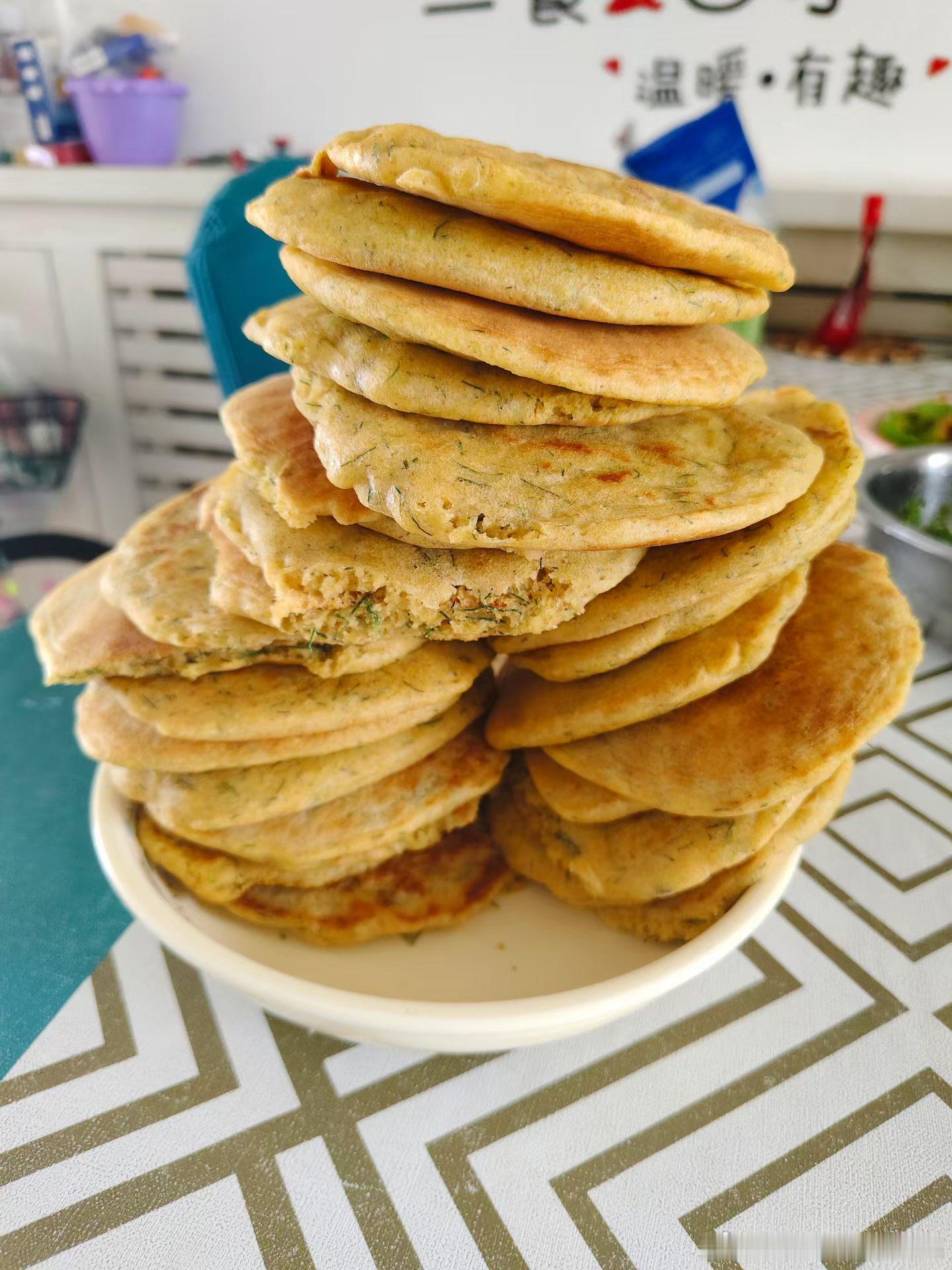 我做的饼，看着是不是还可以，吃着也可以