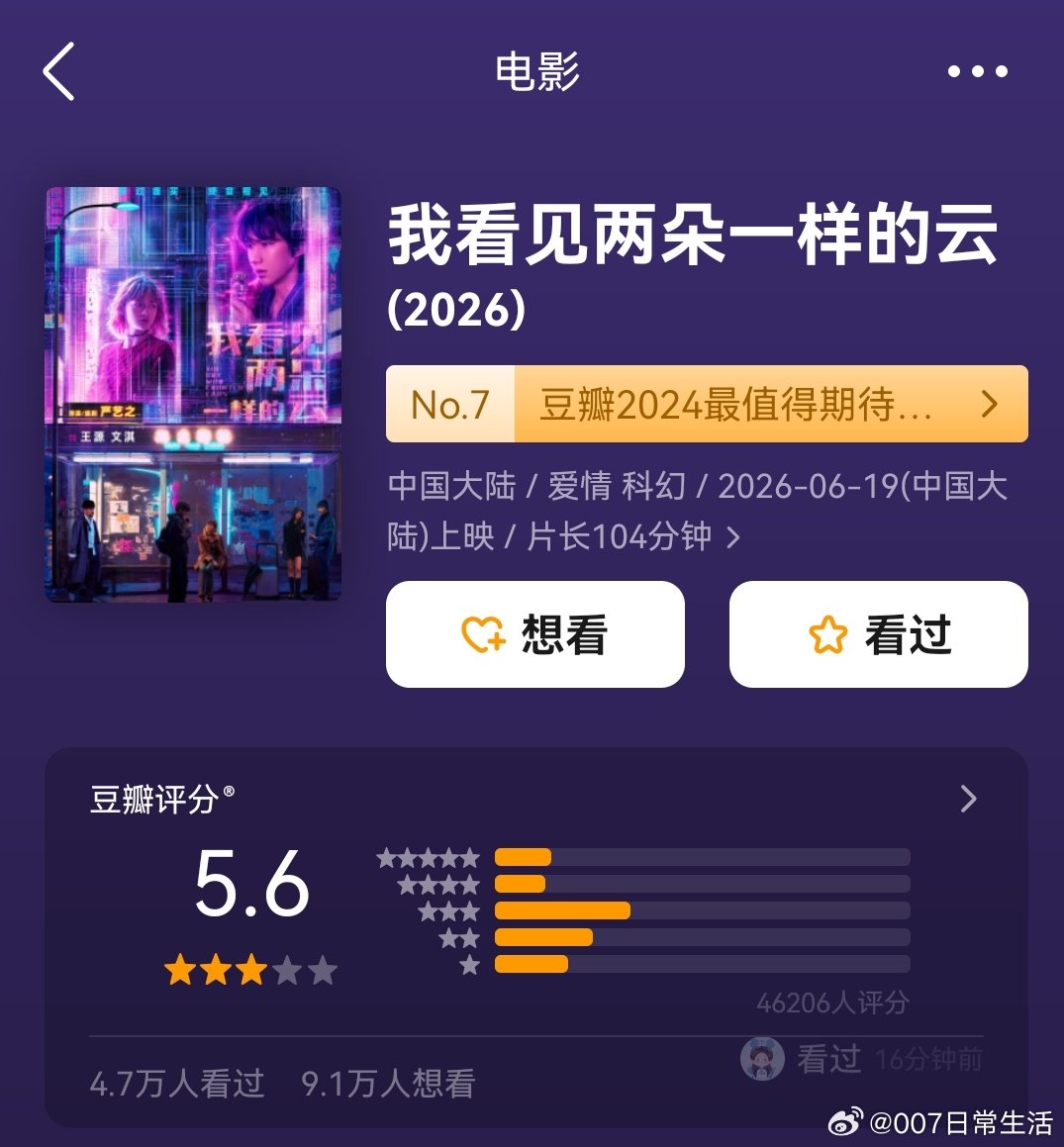 王源文淇电影豆瓣开分5.6王源文淇新电影豆瓣开分5.6王源文淇新电影豆瓣开分5.