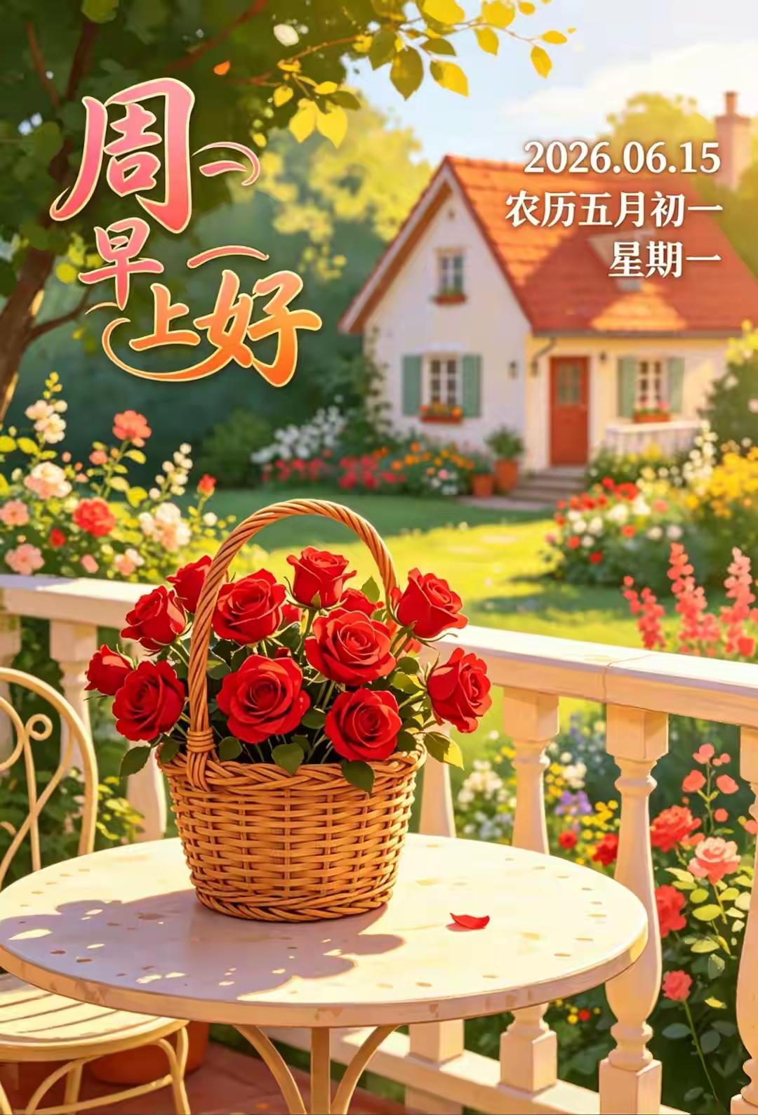 早安，今天是2026年6月15日星期一，崭新的一周正式开启。由衷感谢每一位粉丝与