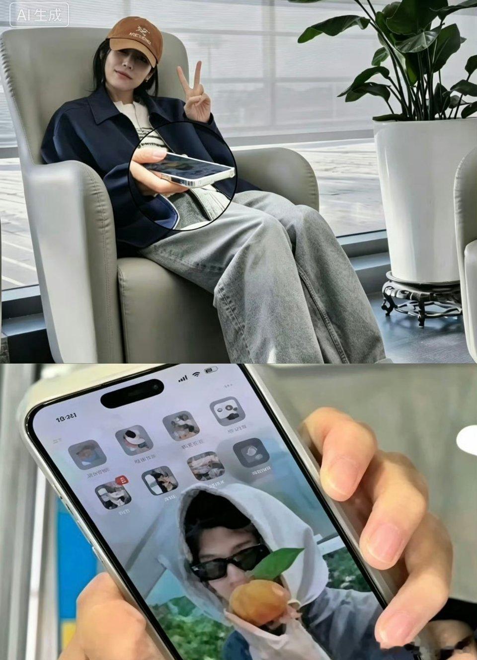 刘雯手机壁纸是井柏然情侣👫据说已经领证了，壁纸用对方的照片没毛病！ ​​​