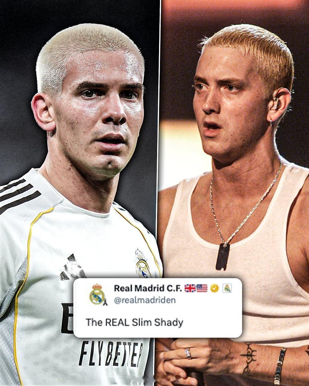 阿根廷球迷俱乐部 皇家马德里官方英文账号X将弗朗哥·马斯坦图诺和埃米纳姆做比较?