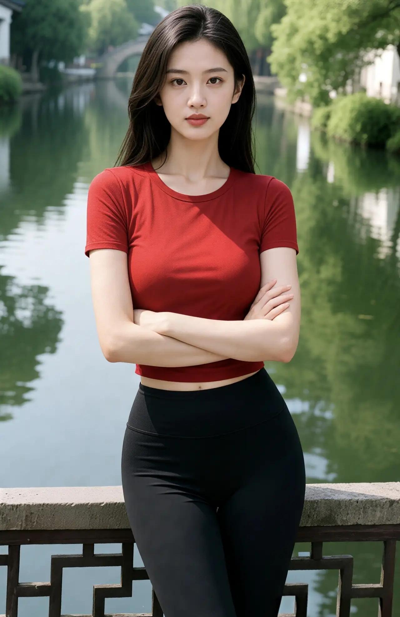 卜算子•湖岸柳丝柔
岸柳绾轻柔，
风拂烟丝袅。
翠影牵波映画阑，
碧浪环汀绕。