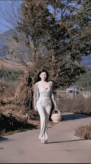 喝山泉水长大的山妹子，肤白貌美好水灵[赞]