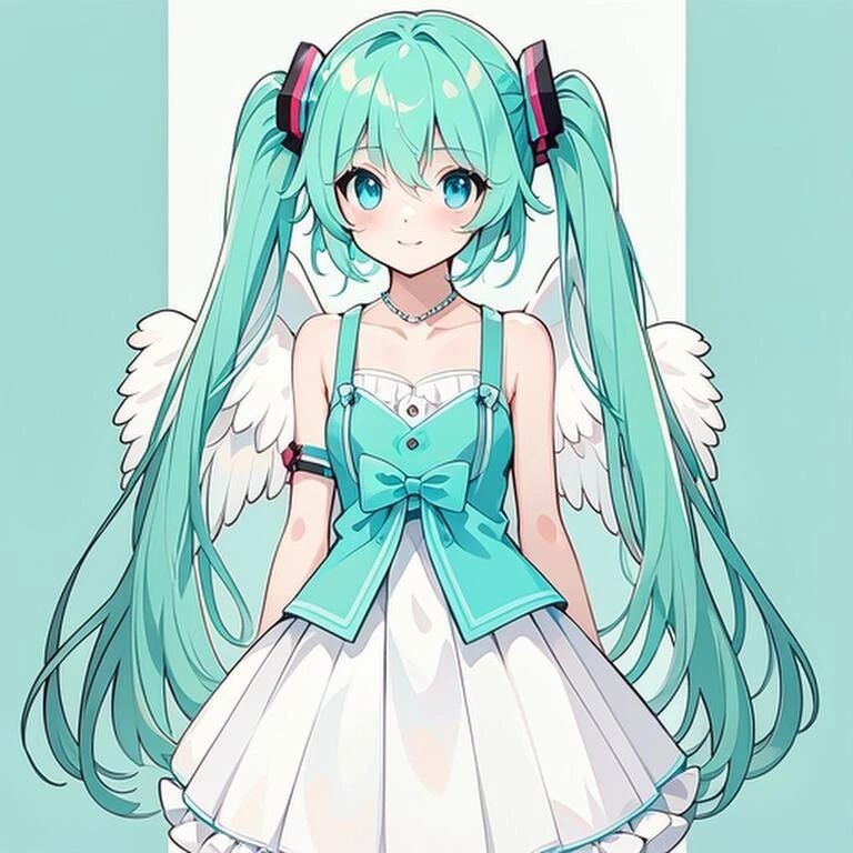 #动漫[超话]##漫视界企划##初音未来# 无水印，带翅膀的初音小天使。 ​​​