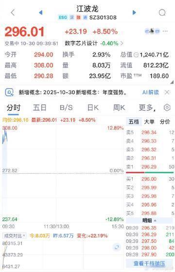 【A股存储芯片延续强势 ，江波龙大涨超10%】江波龙大涨超10%存储芯片延续强势