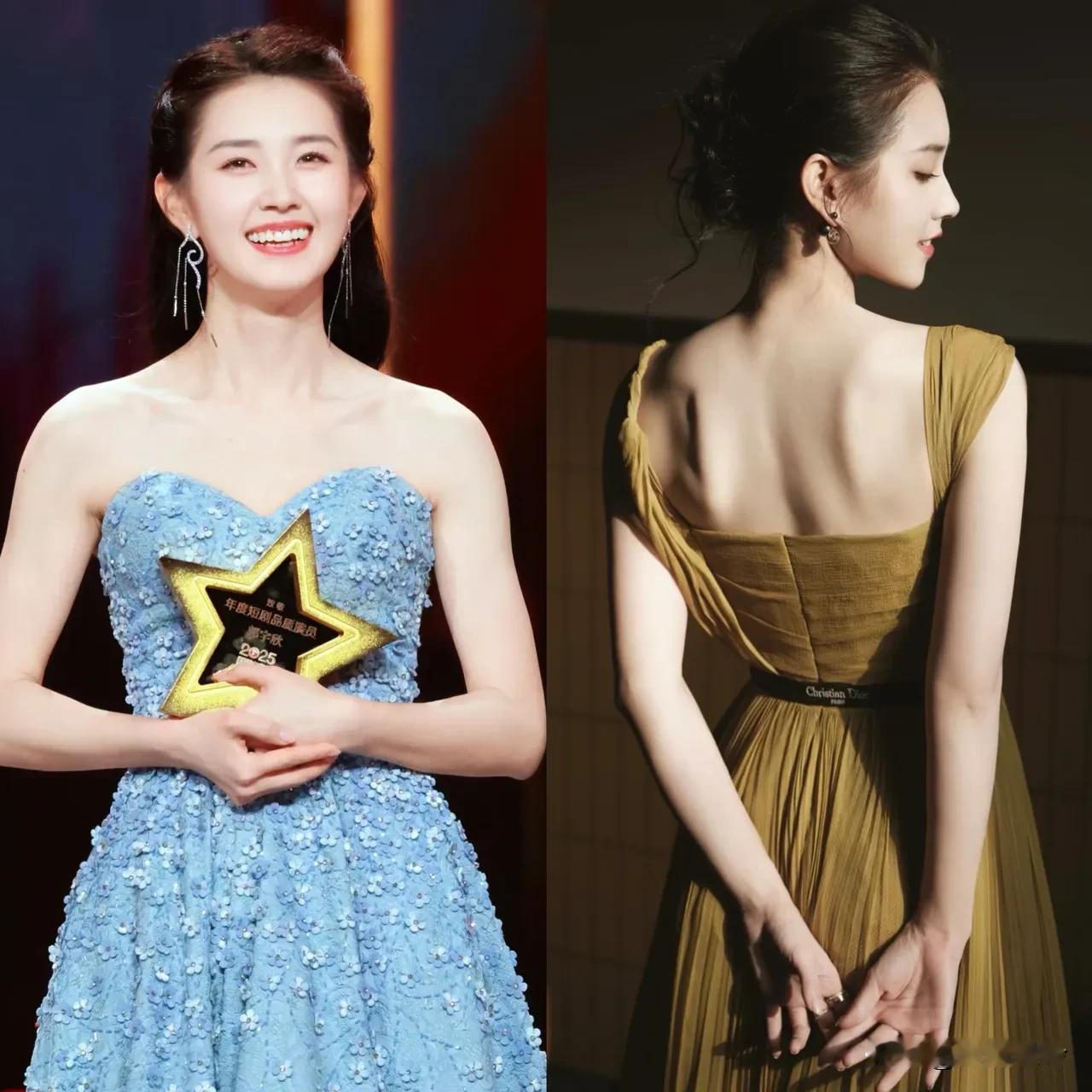 郭宇欣确实漂亮，她就是“短剧颜值天花板”。在横店“微短剧之夜”，她力压内娱一堆“