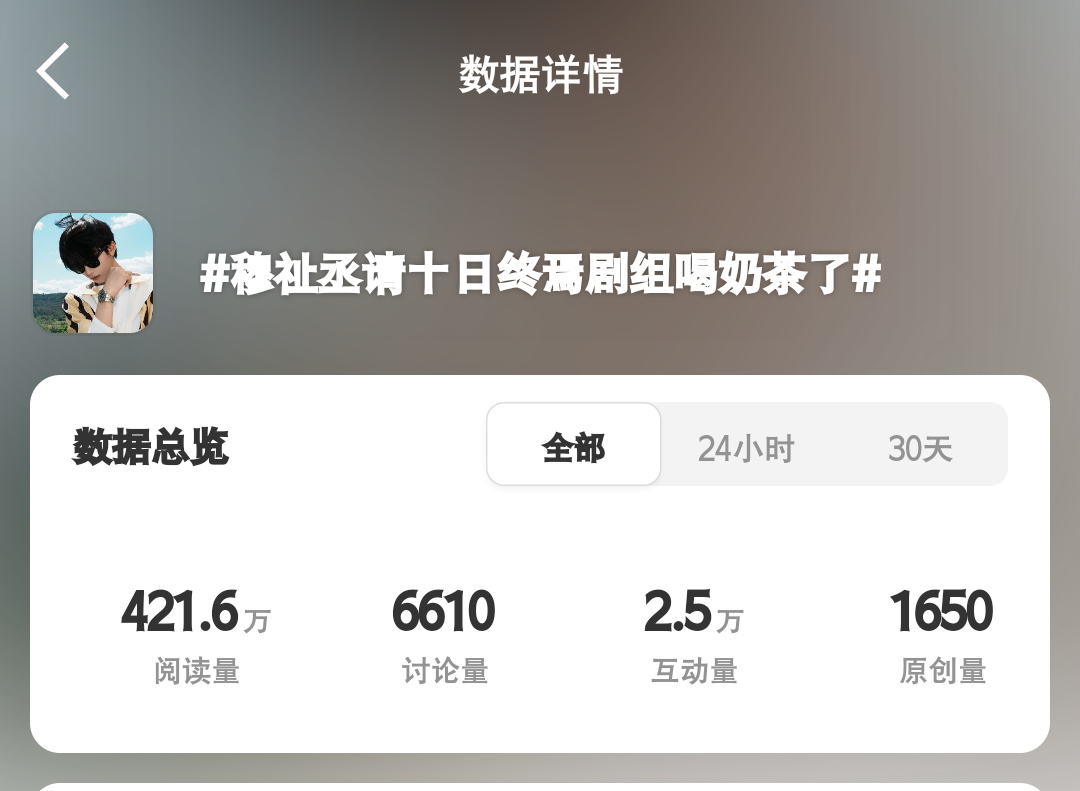 穆祉丞文娱榜第三 这个原创量缺太多带穆祉丞请十日终焉剧组喝奶茶了发原创【瞬时原创