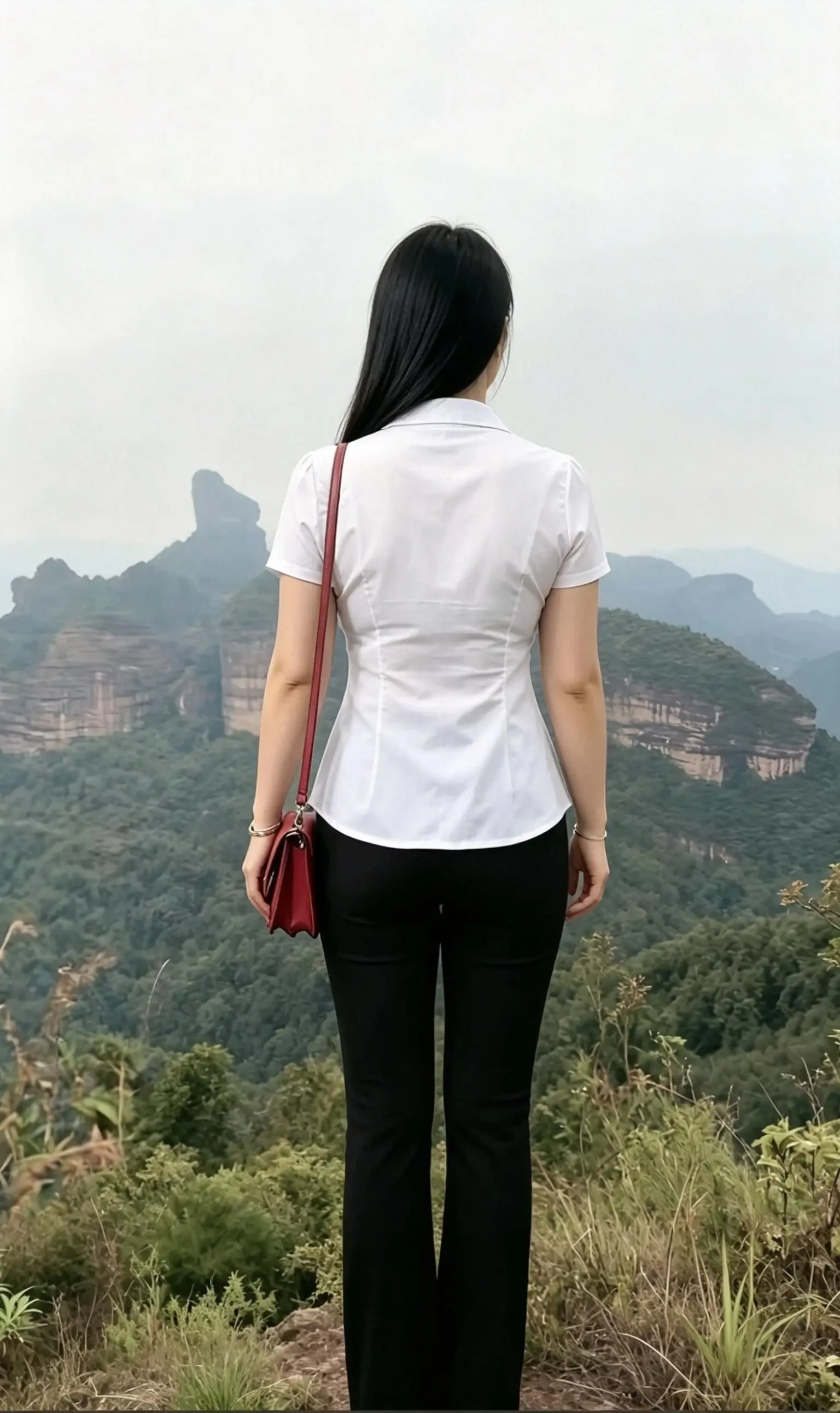 站在山巅背对人间，所有烦恼风吹散。      站在山巅背对人间，所有烦...