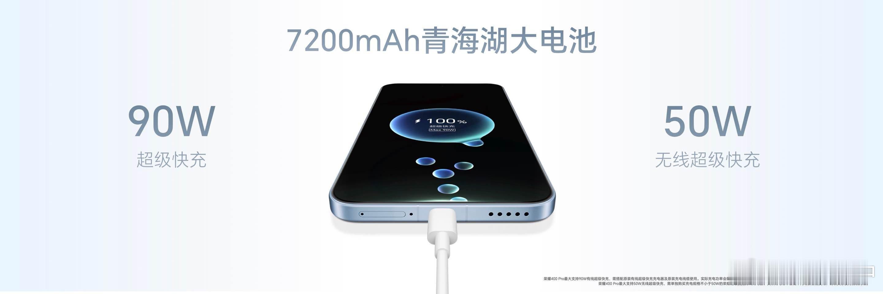 荣耀400 全系搭载7200mAh第三代青海湖电池，可实现两天续航无忧，4年电池