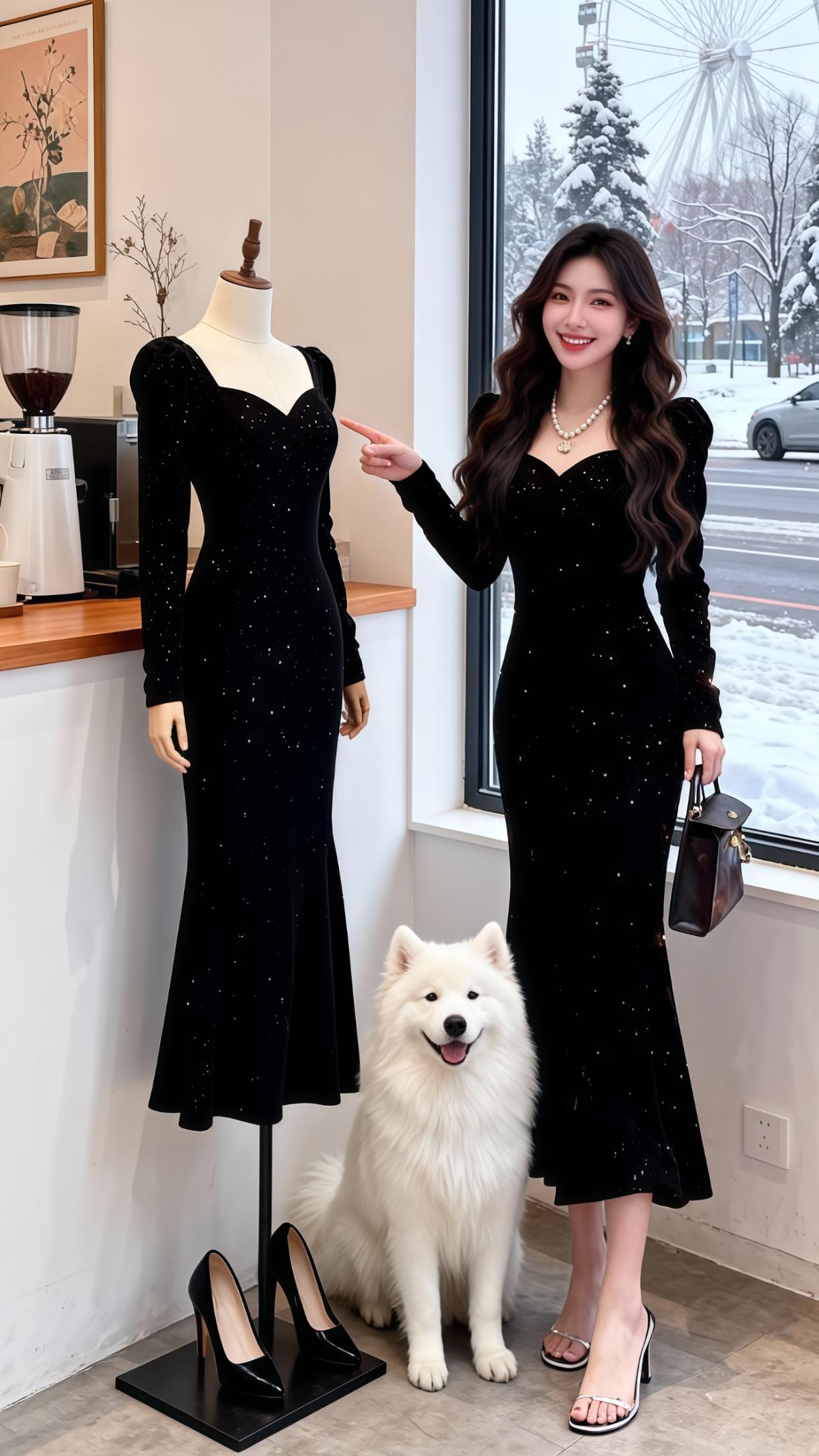 气质女神穿搭 优雅气质 名媛气质 女神范 黑色连衣裙