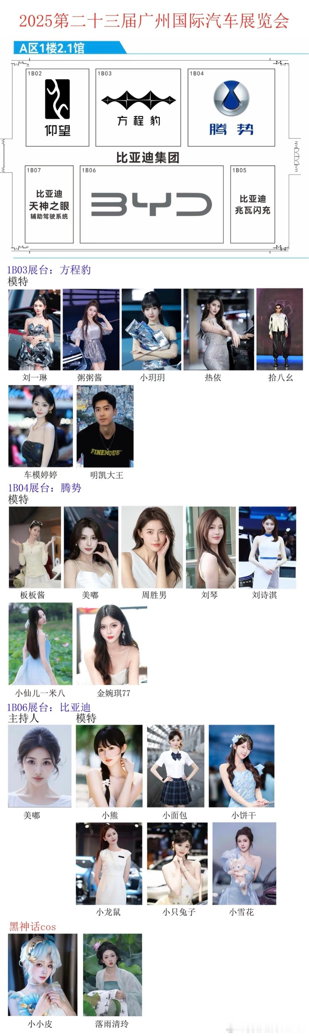 广州车展阵容强大，广汽主场在车模数量上就压倒性领先， ，别迷路了团子。不会真有人