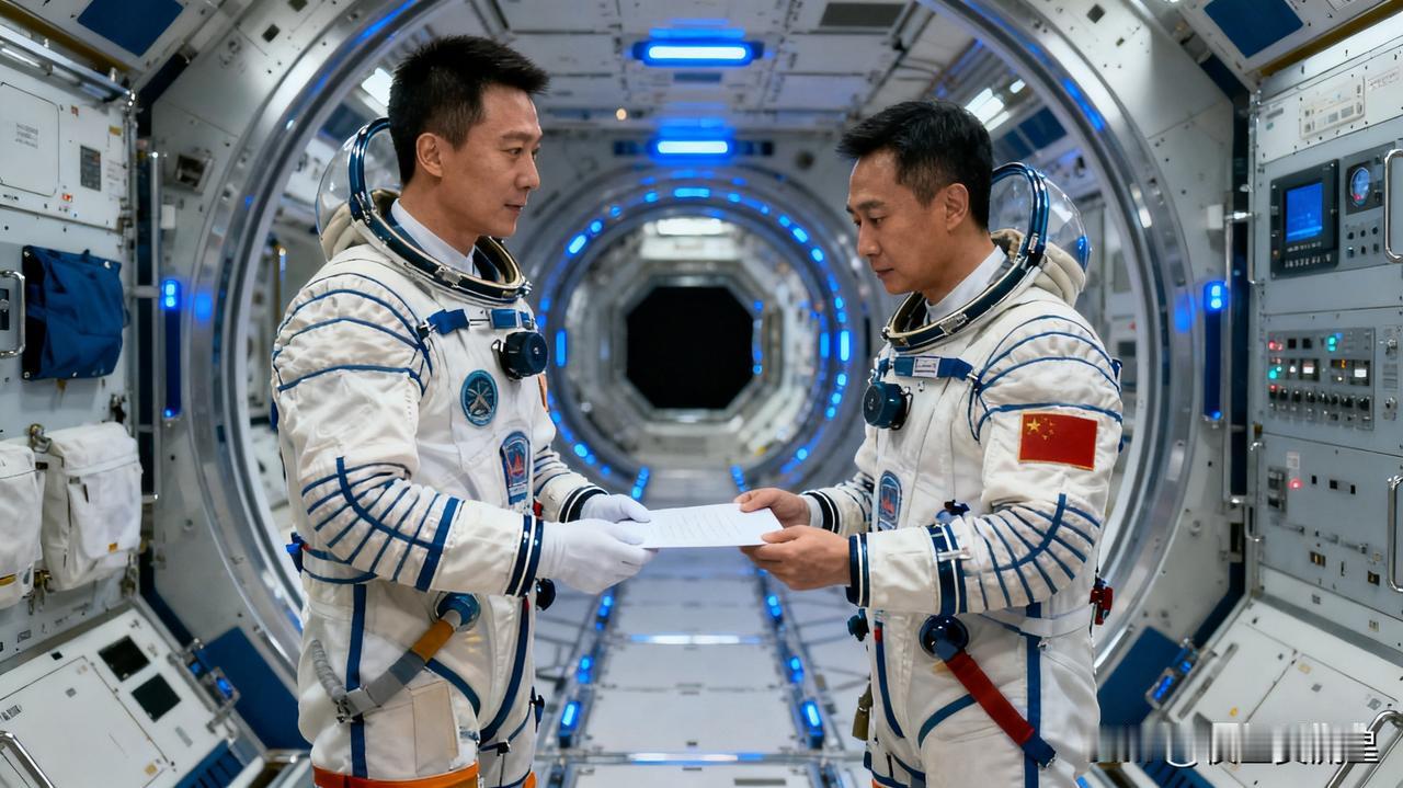 - 神舟二十号和神舟二十一号航天员乘组进行交接仪式：神舟二十号和神舟二十一号航天