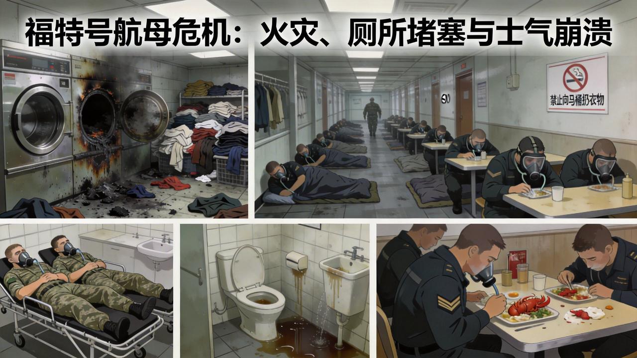 这次福特号是真“火”了！
笑掉大牙！福特号航母在中东“自燃”，130亿美金建造的