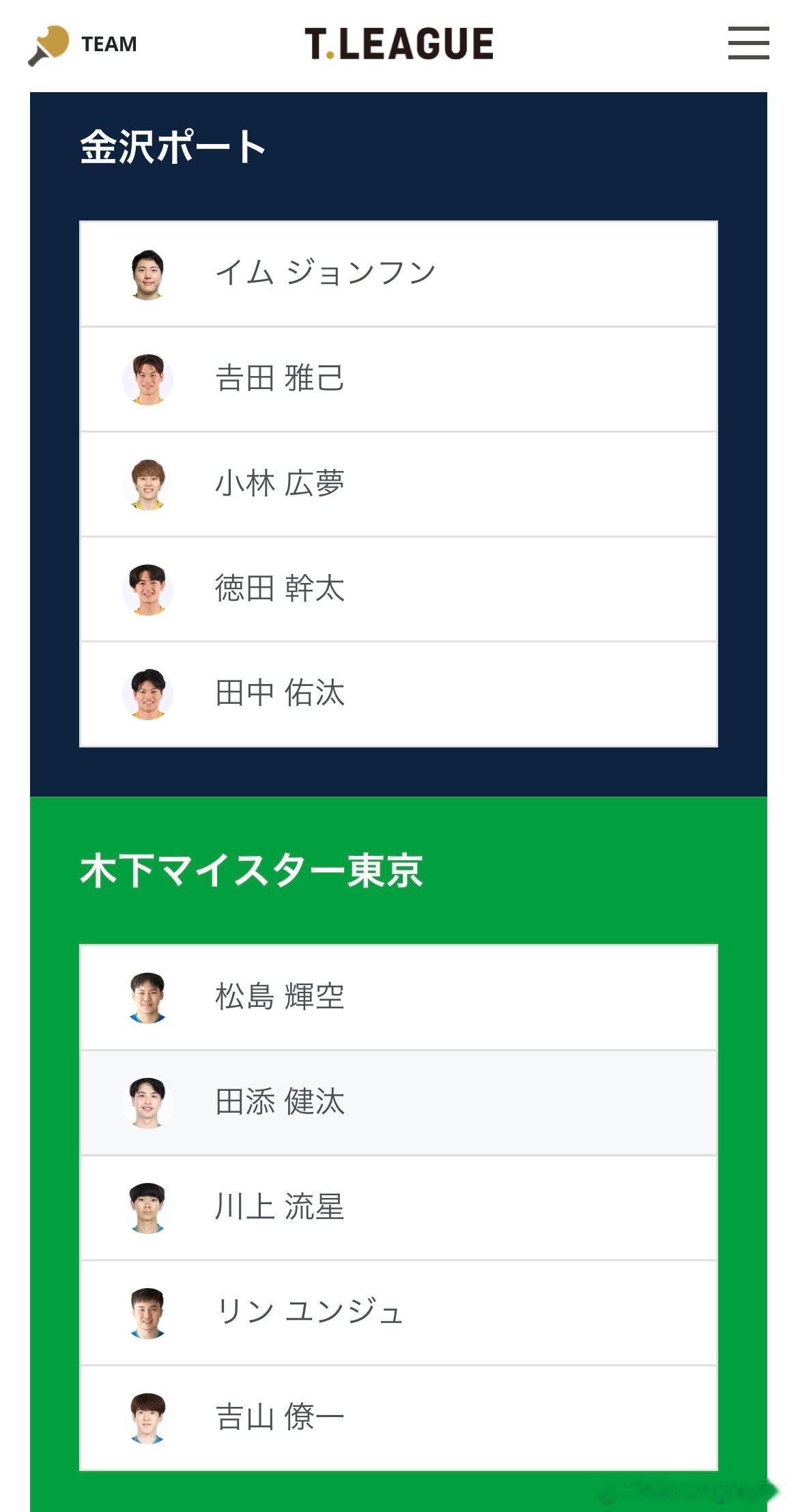 T联赛 11.14  待出场阵容（以最终出场为准）16:30 金沢🆚木下东京金