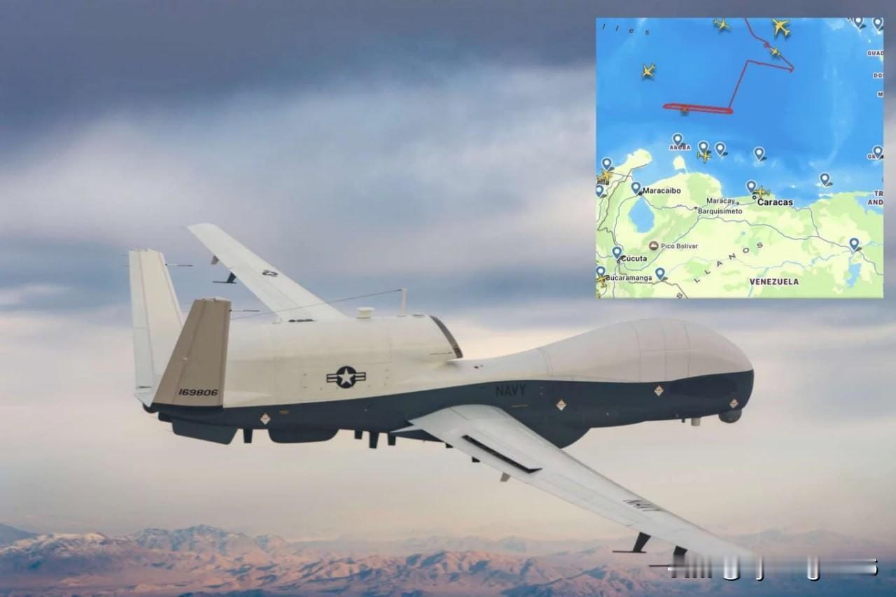 ✈️🇺🇸 一架美国海军MQ-4C“海神”战略侦察无人机在委内瑞拉北部海域执行