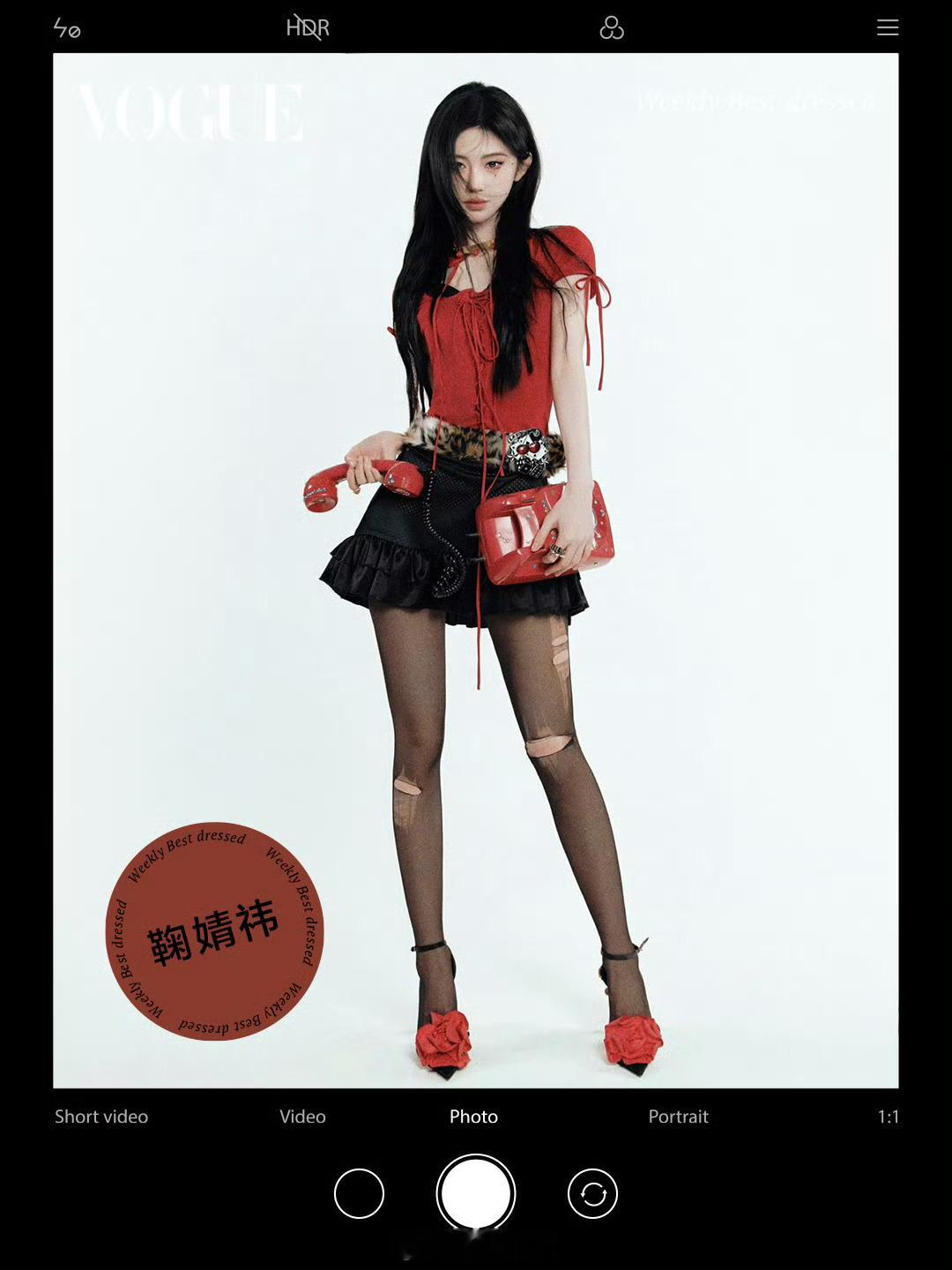 VOGUE一周最佳穿搭鞠婧祎上榜啦！真棒。