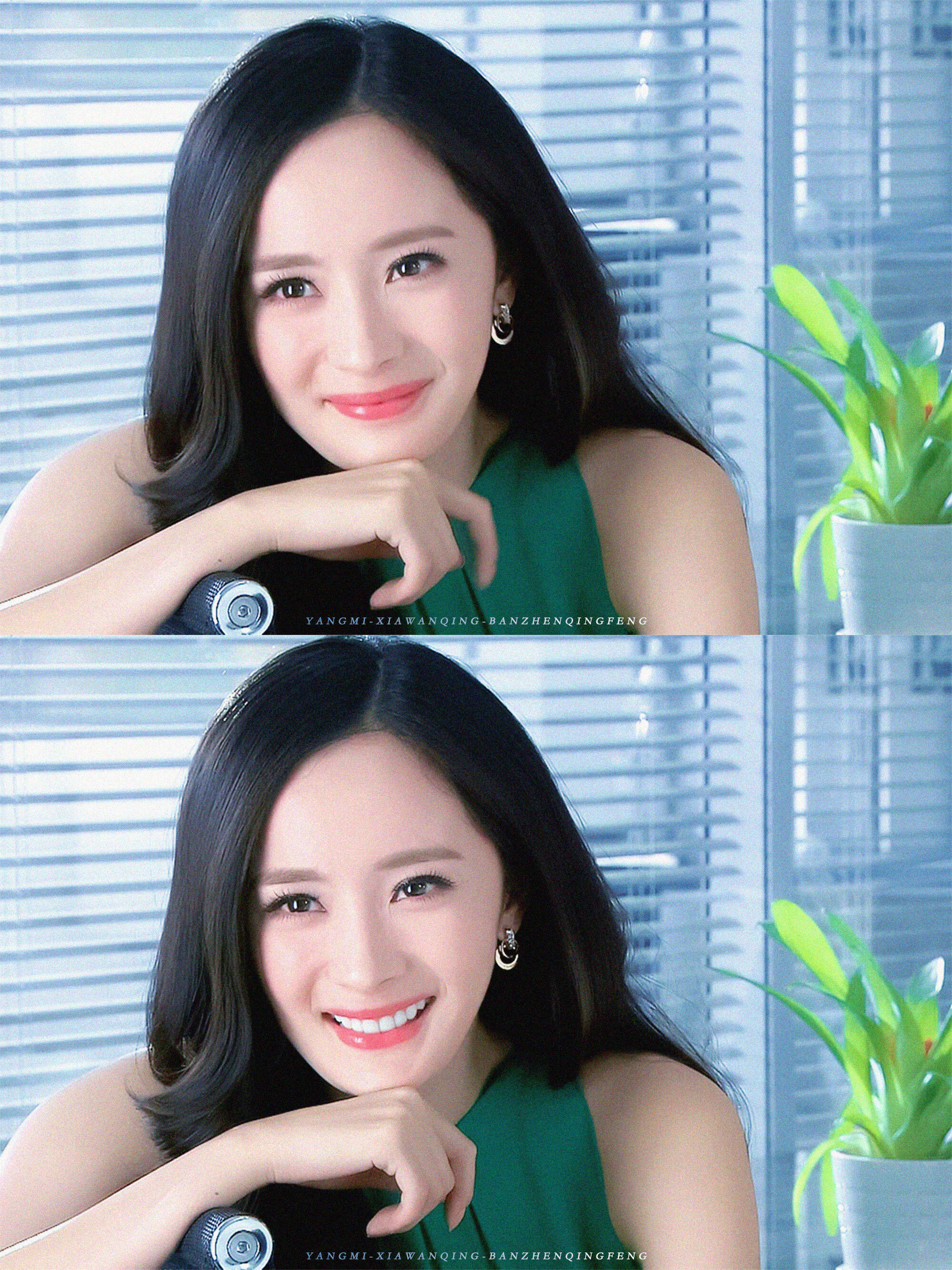 杨幂这个造型梦回夏晚晴 杨幂这个造型太美了，半扎卷发温柔又明艳，完全梦回夏晚晴的