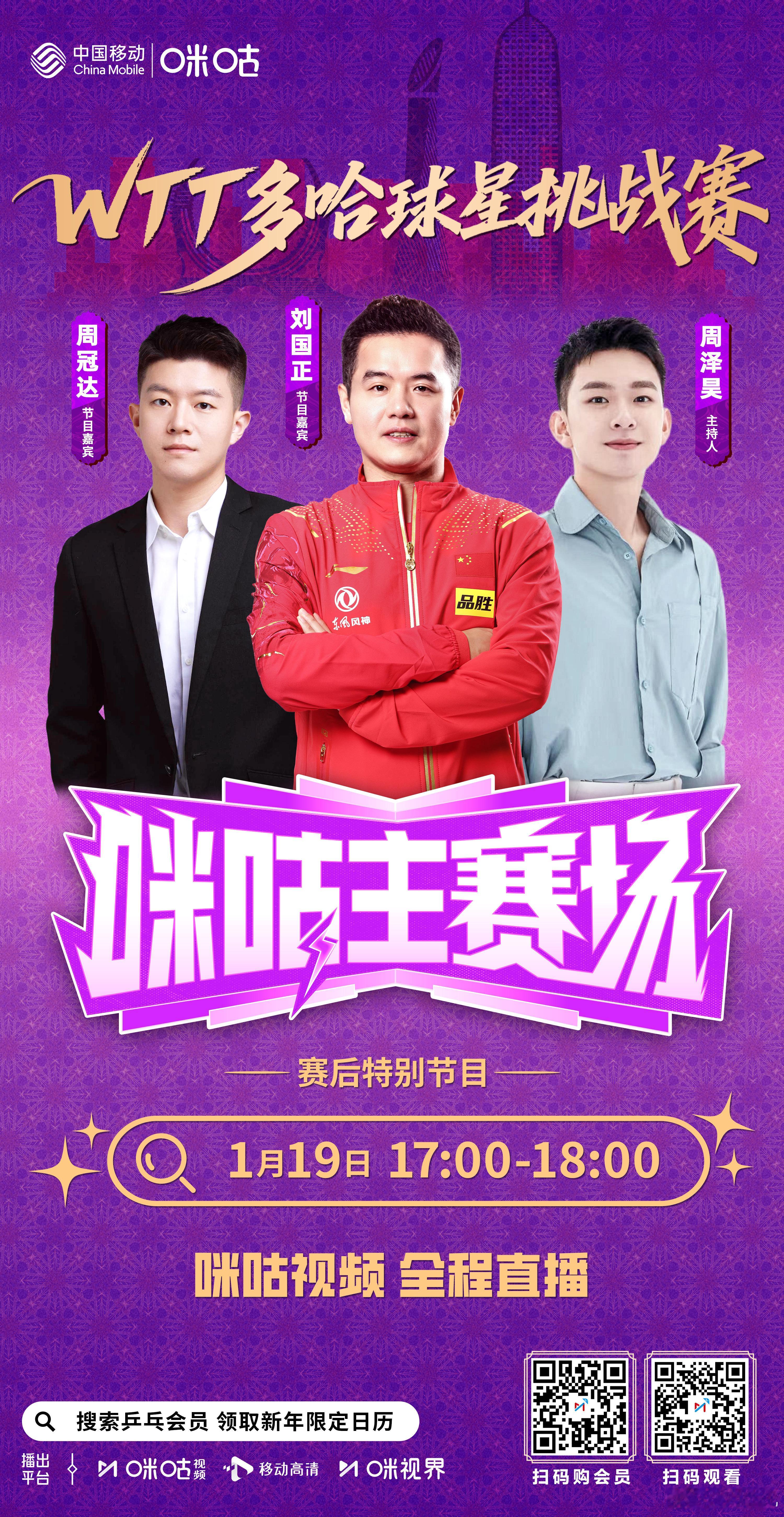 WTT多哈球星挑战赛 🎙️ 赛后特别节目-咪咕主赛场👀 多哈球挑赛事全复盘☎