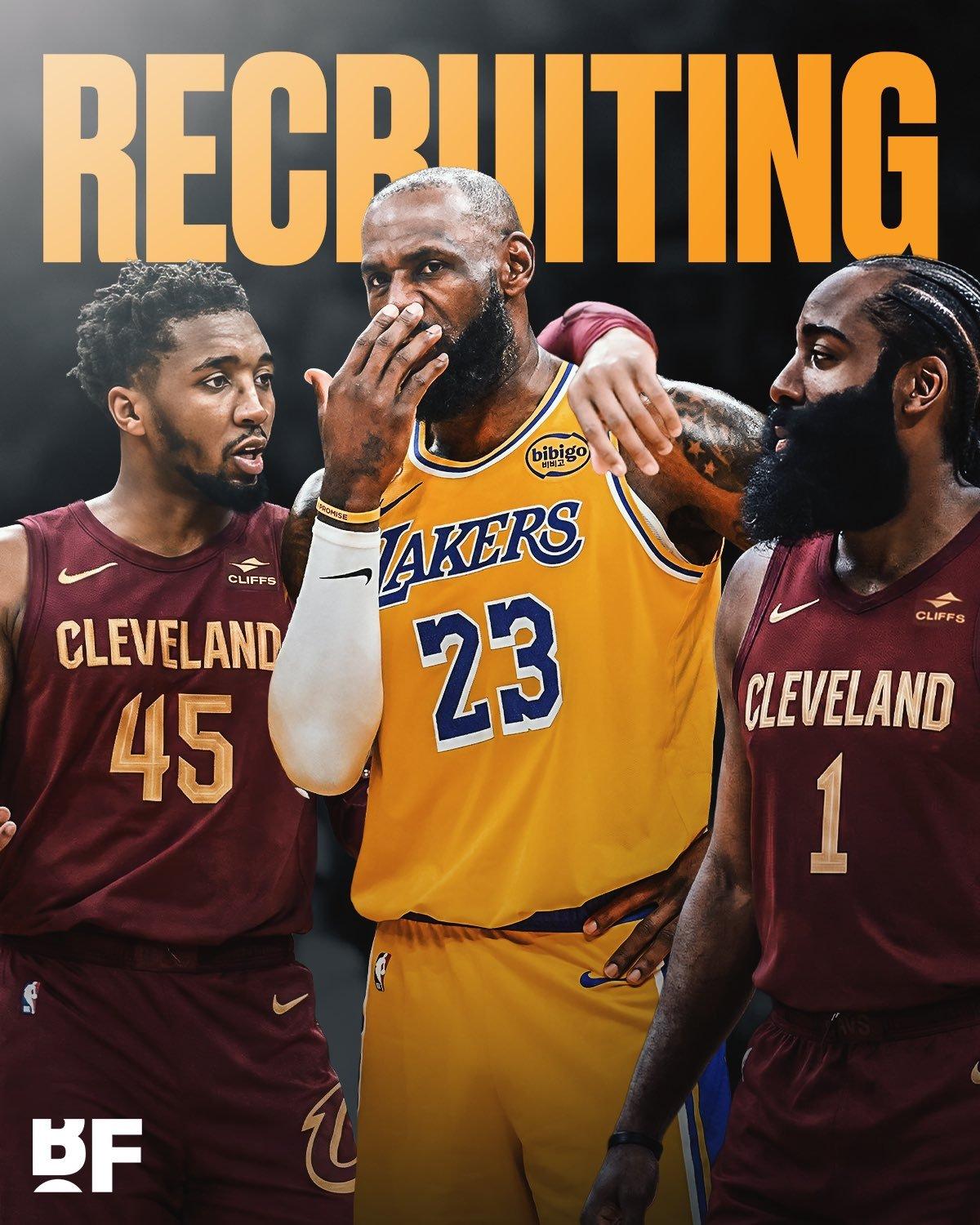 詹姆斯下赛季重返克利夫兰联手哈登和米切尔？会发生吗？这三位要是都在巅峰，又在东部