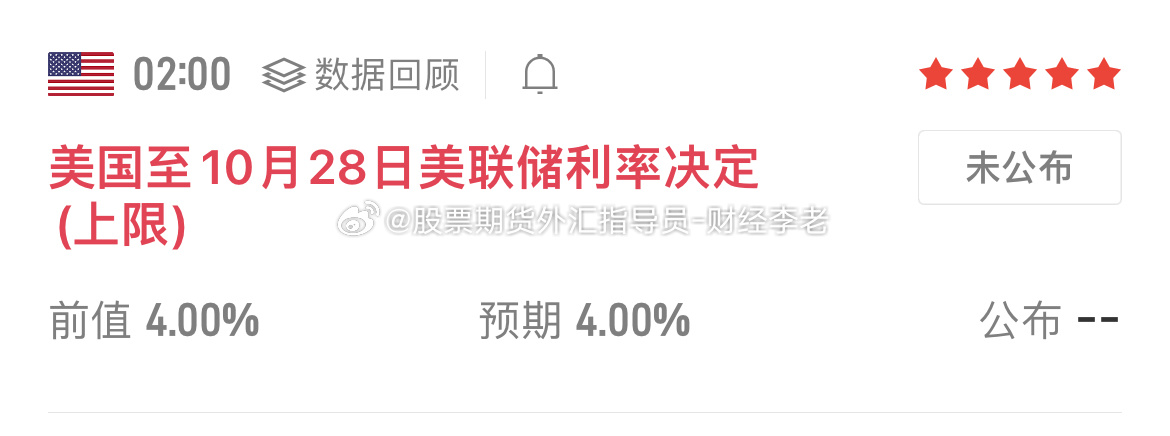 今晚重头戏，就是凌晨两点的美联储利率决议，02:30还有主席讲话。决议之前不重仓