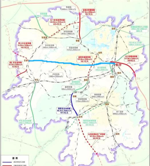 网友建议，湖南高铁也来一个"北横线”。
其实这个早有规划，也就是之前规划里面提到