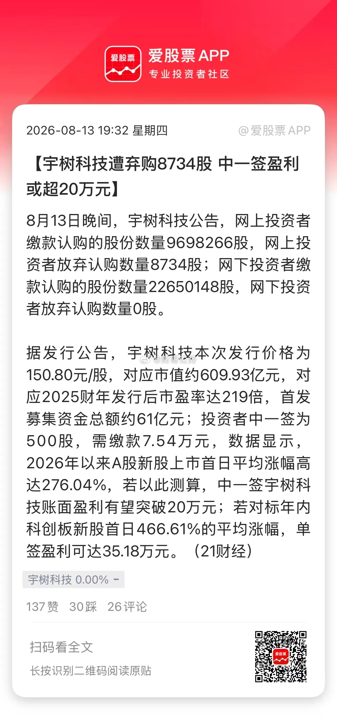 宇树科技都有人弃购，A股真是林子大了什么鸟都有，送钱都不要！要知道宇树网上中签率