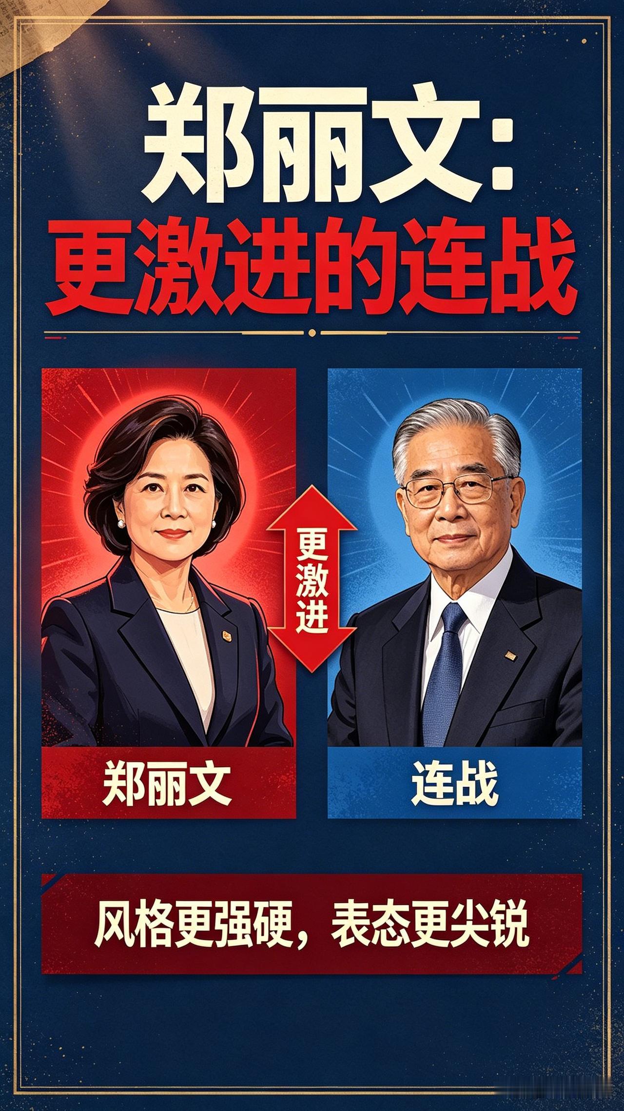 1、郑丽文：更激进的连战
2、蒋万安：能力缩水版的马英九
3、韩国瑜：人气虚高版